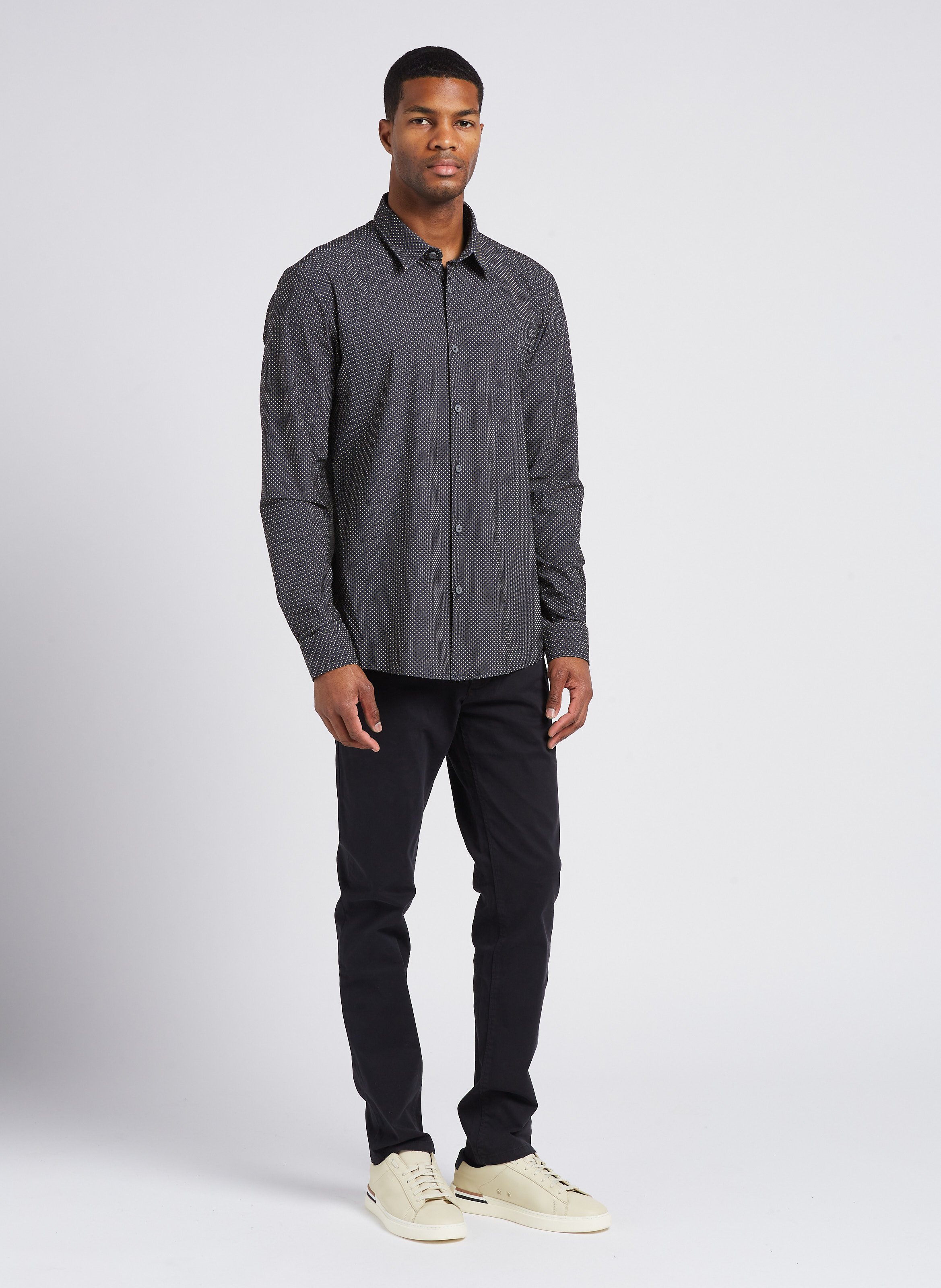 Stretch cotton chinos Black