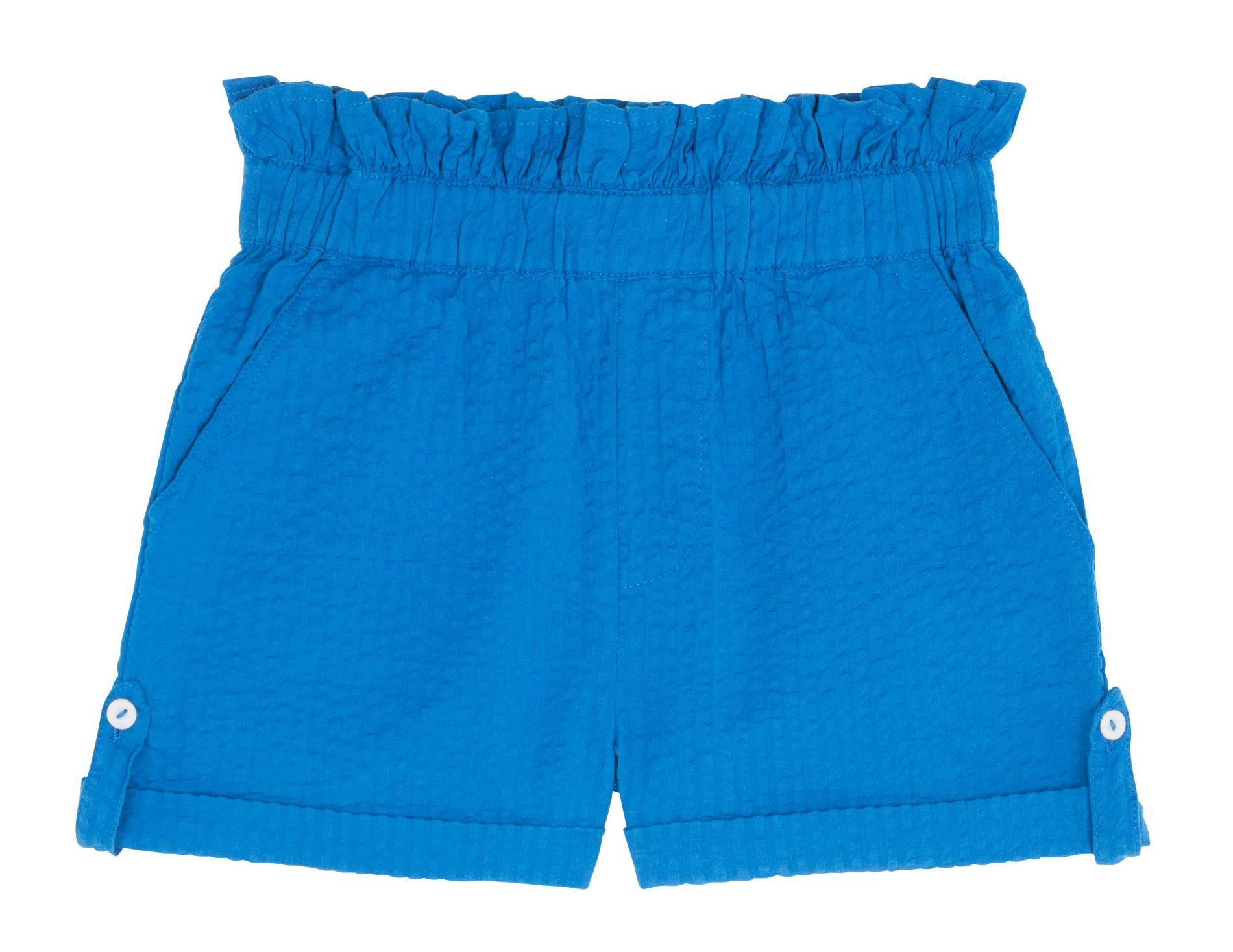 Short à pinces et revers en coton SUNCHILD Bleu