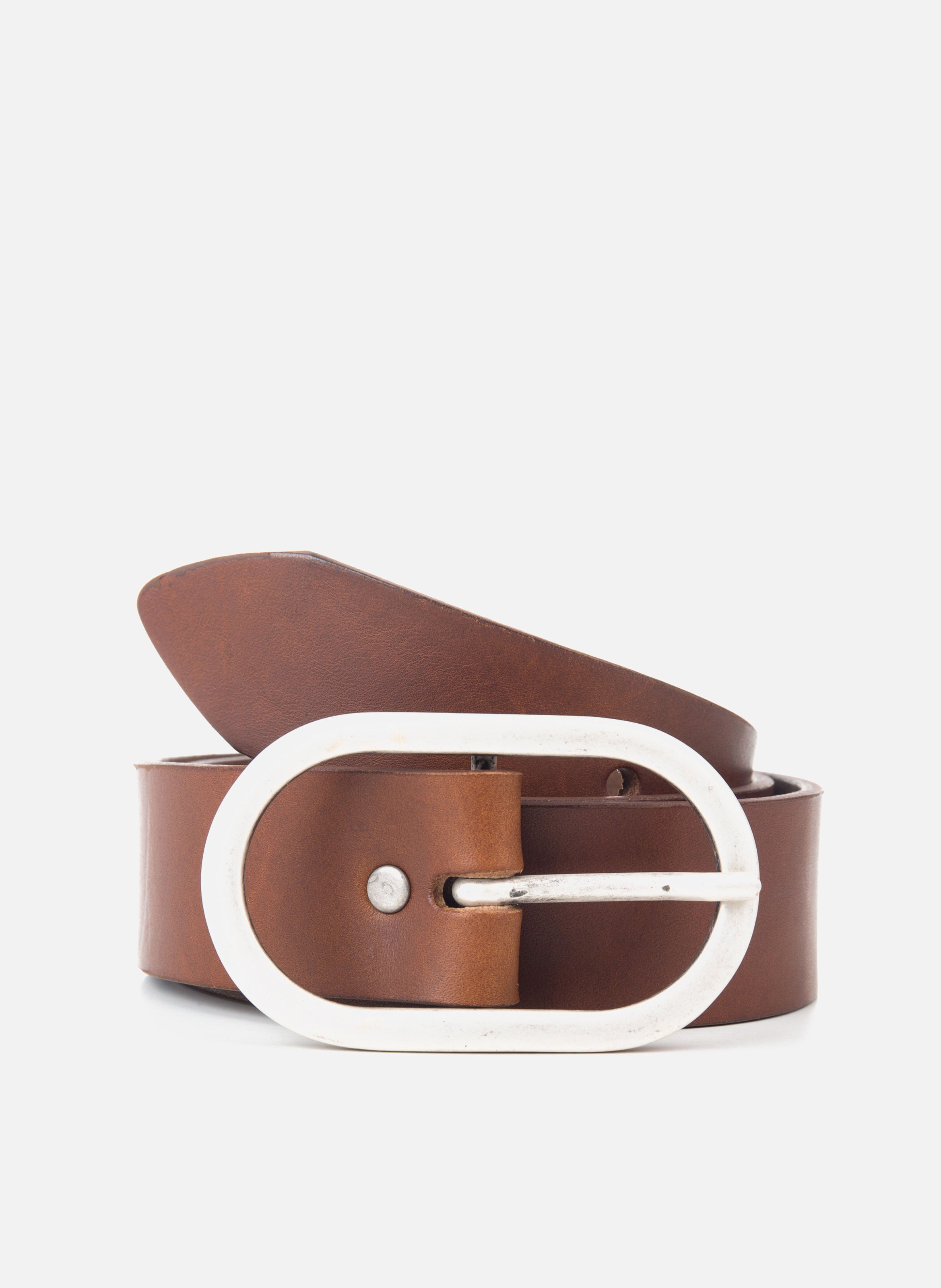 Wide leather belt JULES & JENN Brown