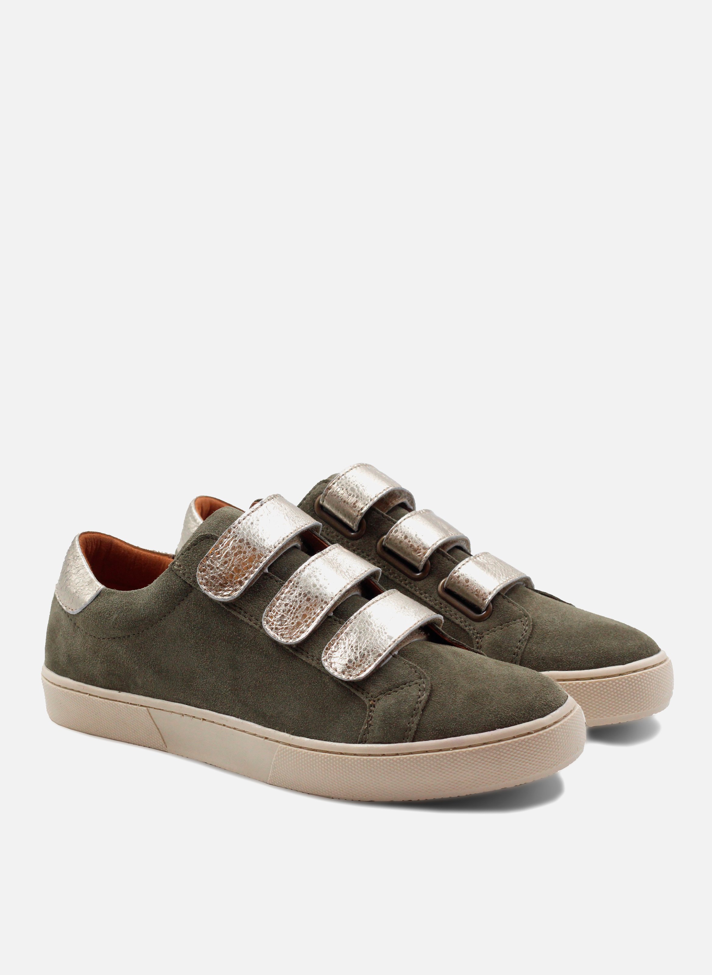 Suede trainers with Velcro fastening JULES & JENN Green