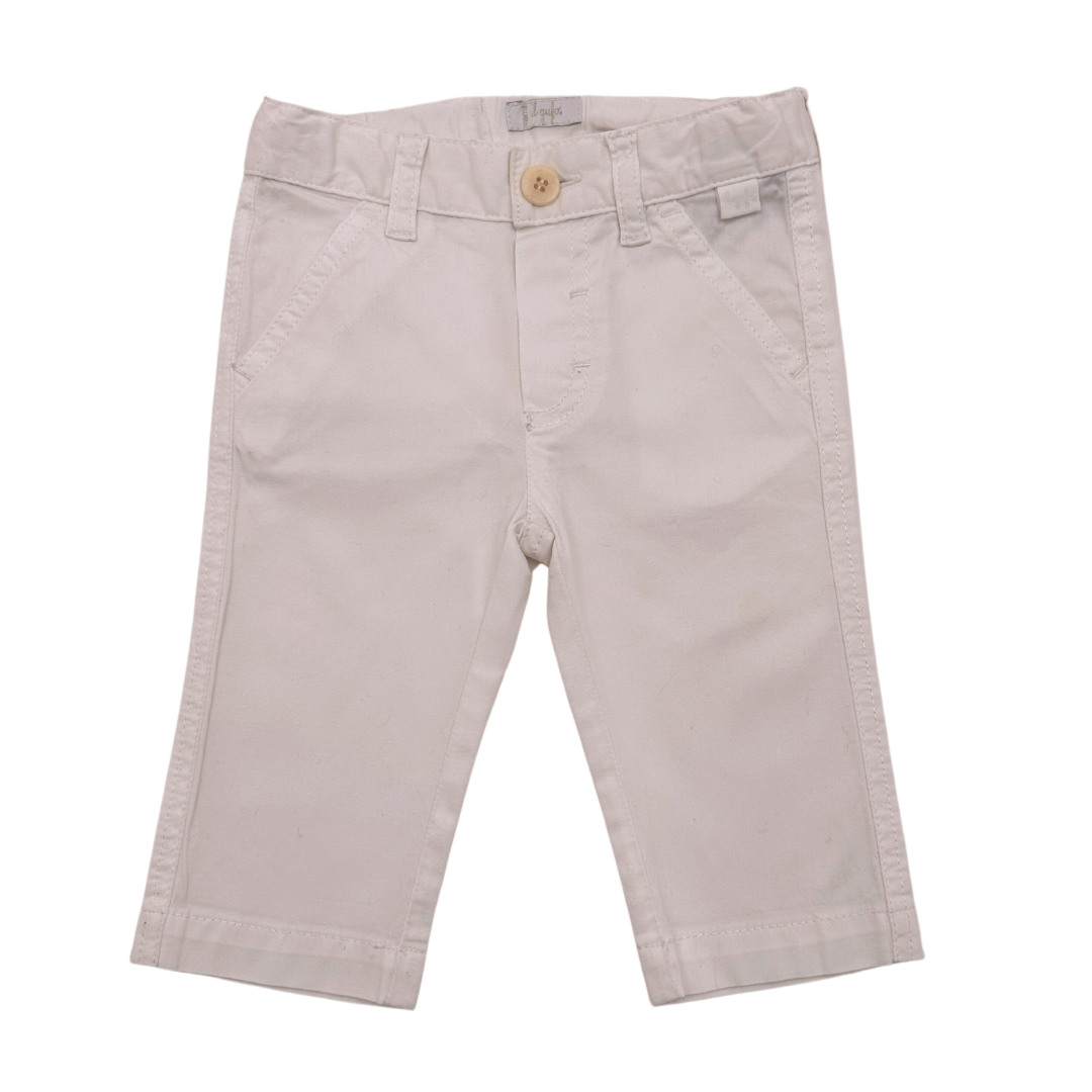 White Baby Pants - 6 months IL GUFO - Seconde main White
