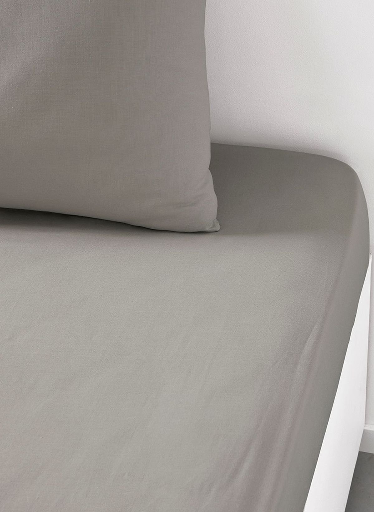 Solid color fitted sheet in cotton TODAY LINGE DE MAISON Beige