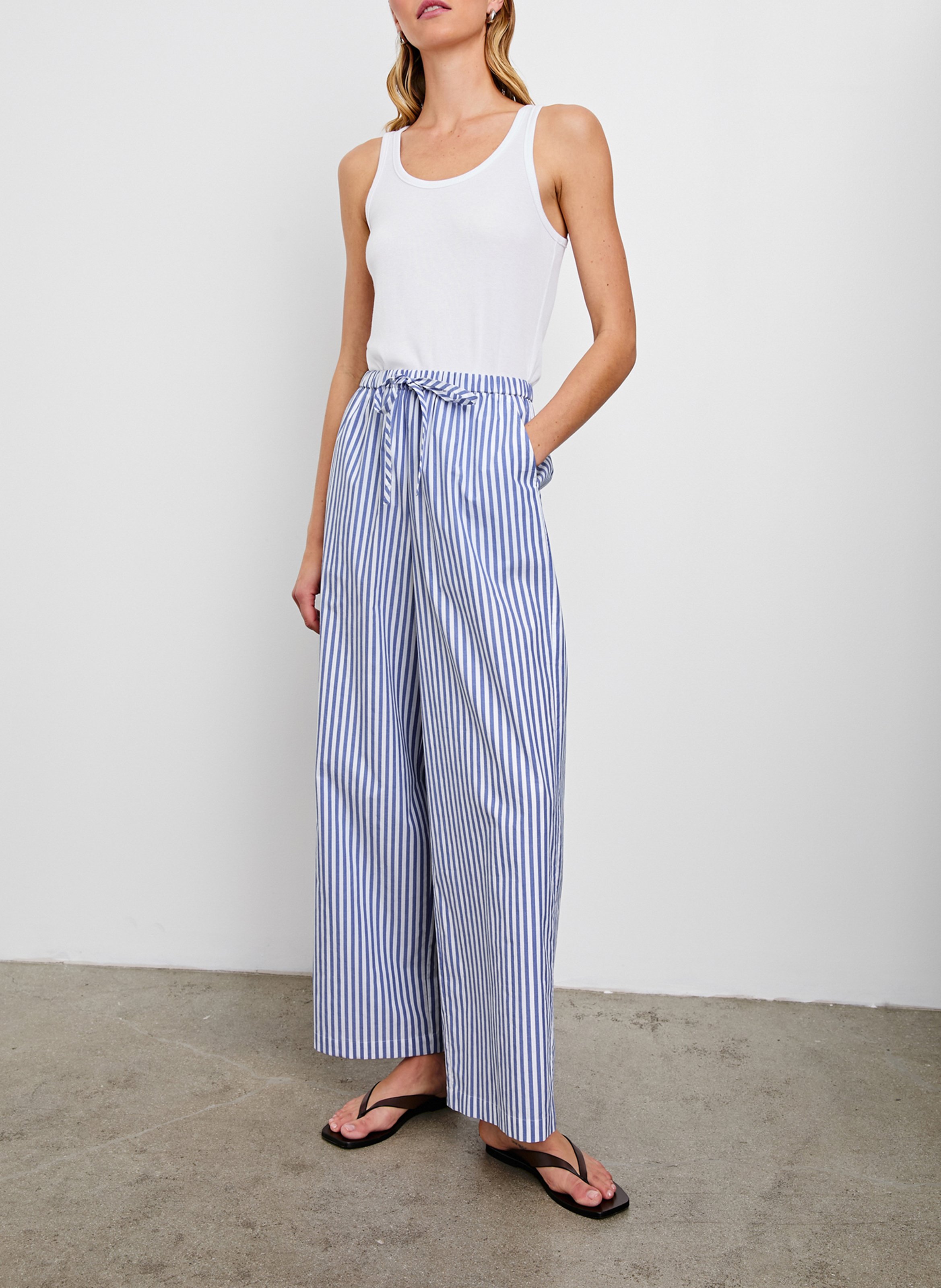 Pantalon large en coton  RAILS Bleu