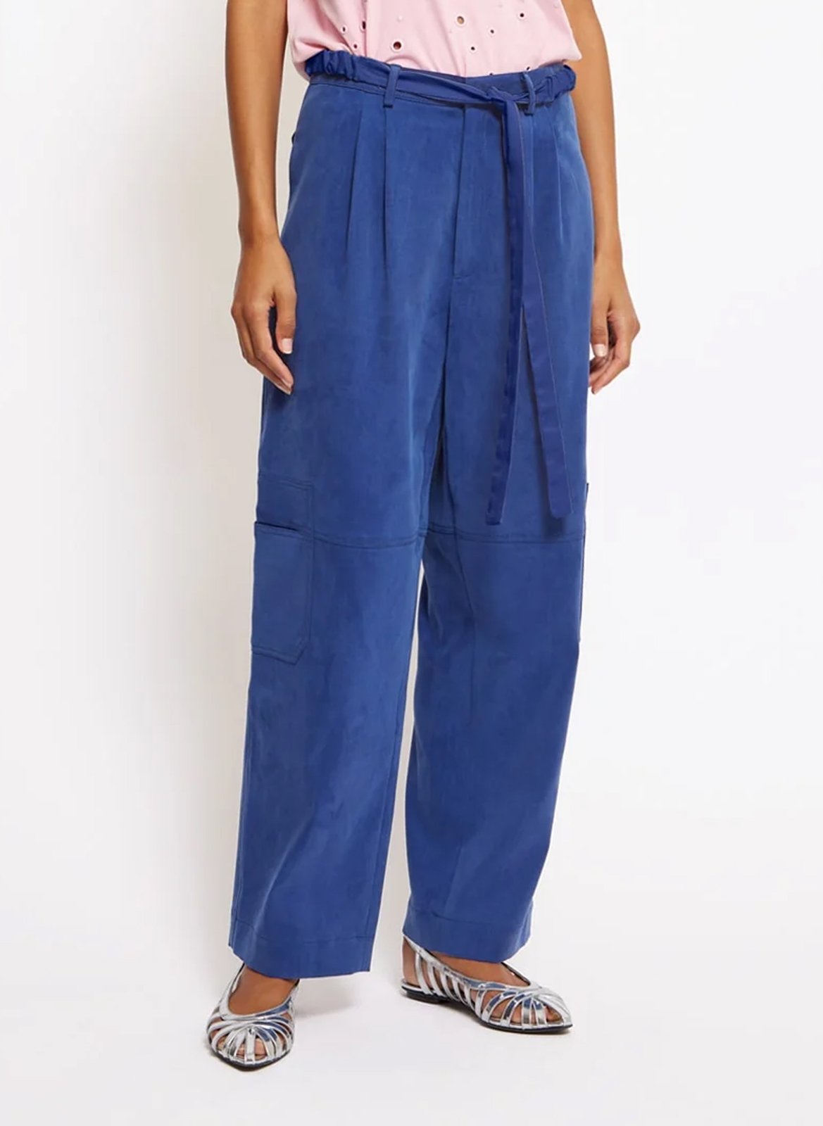 Wijde broek van velours ROSEANNA Blauw