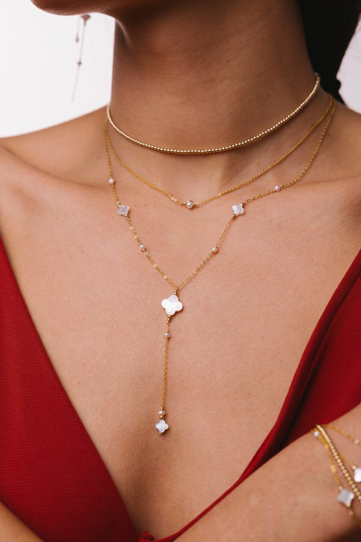 Double necklace-bracelet - gold YAY Golden