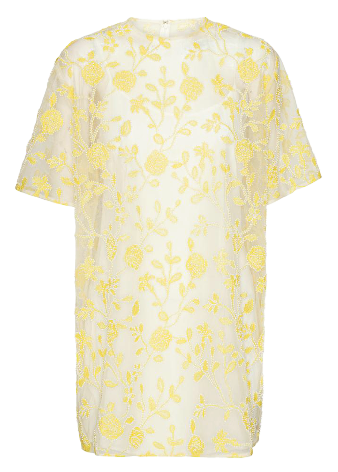 Robe courte brodée ROTATE Blanc