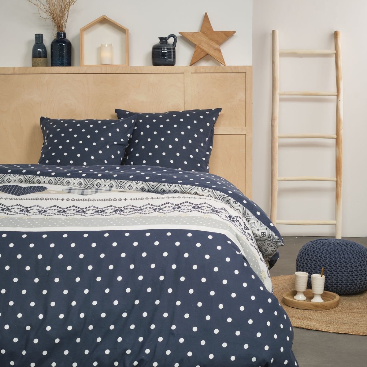 Printed cotton bed set TODAY LINGE DE MAISON Blue