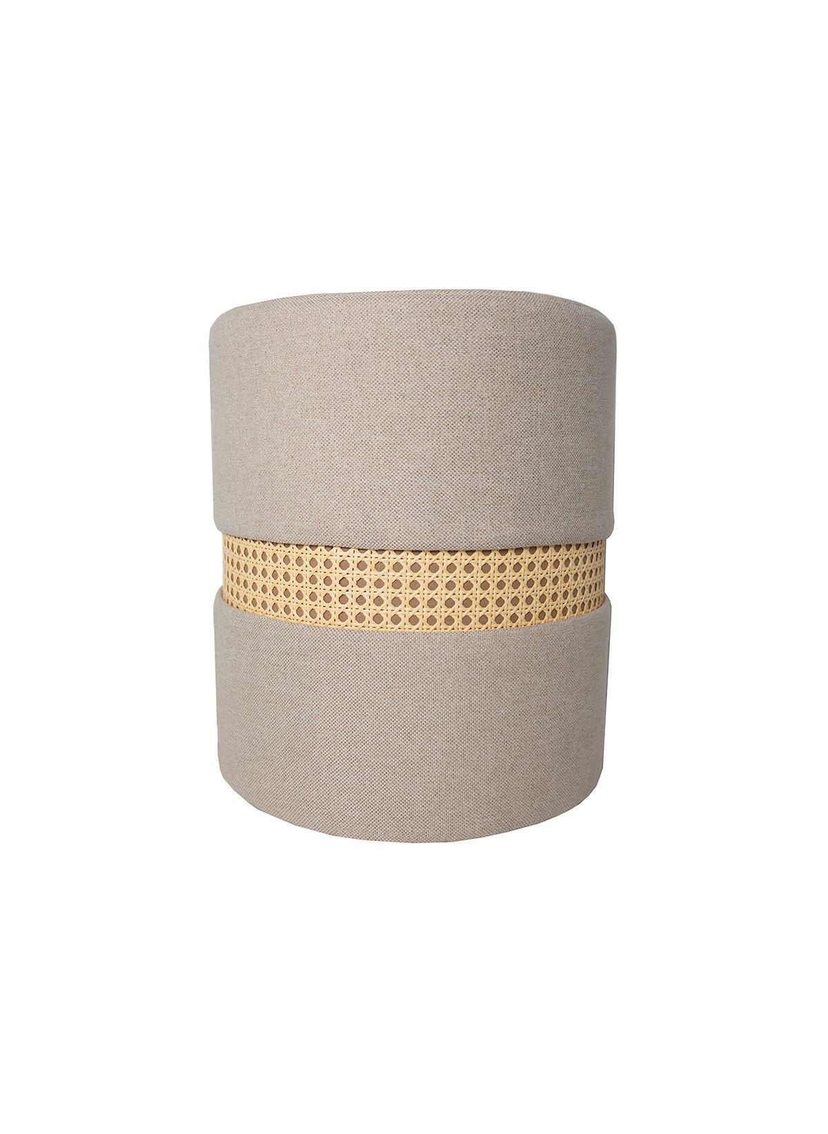 Wooden caned stool FACTORY Beige