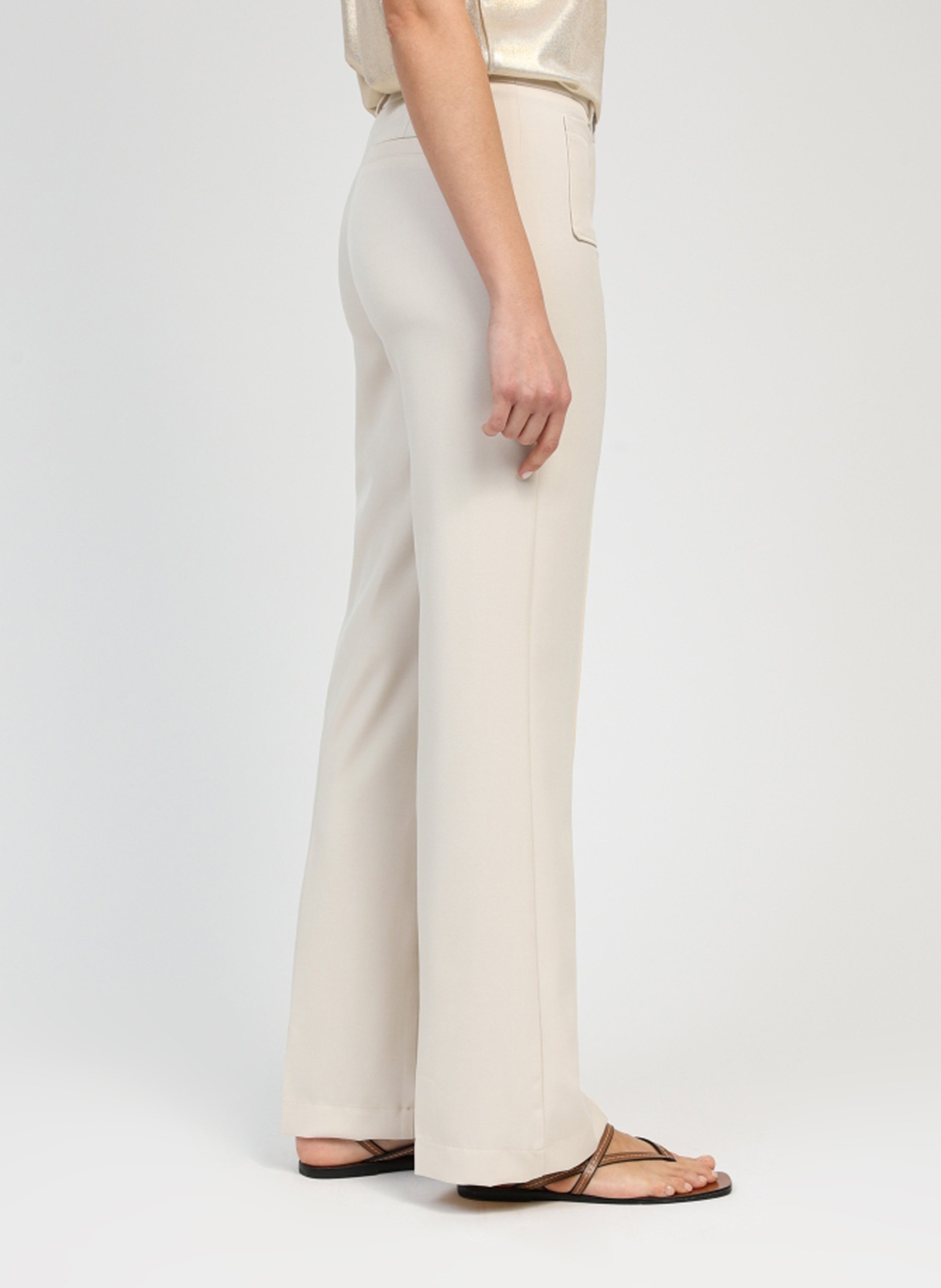 Straight pants with darts AN'GE Beige