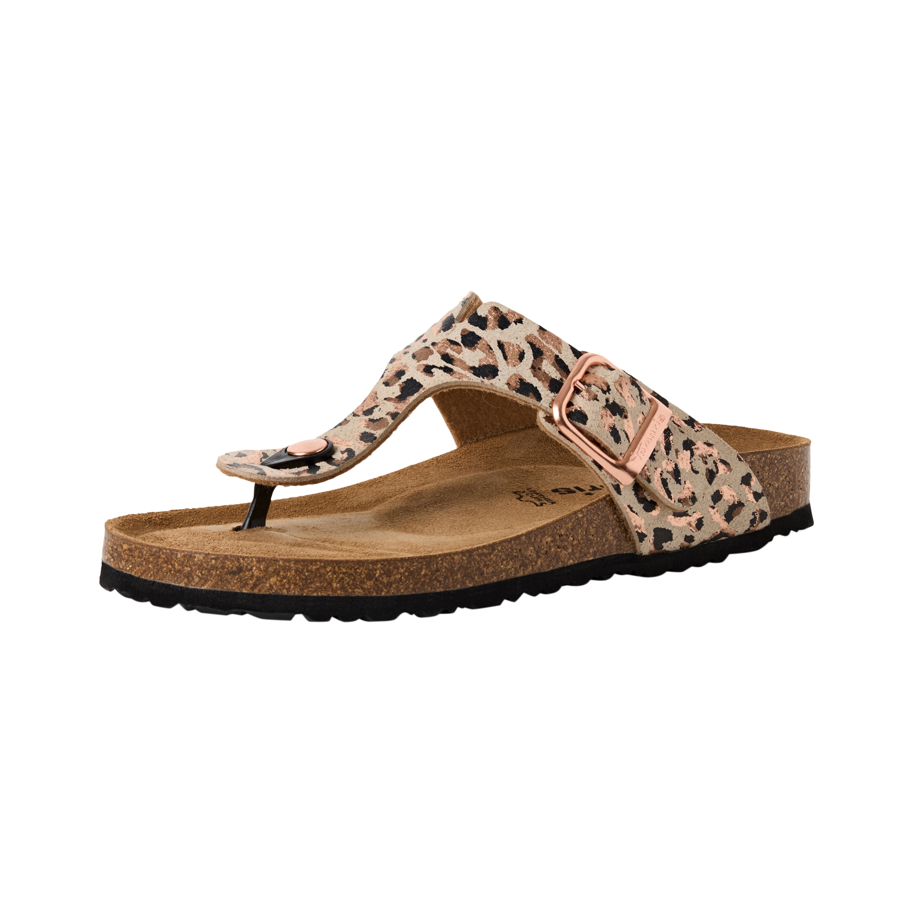 Aouda flat leather sandals TAMARIS Beige