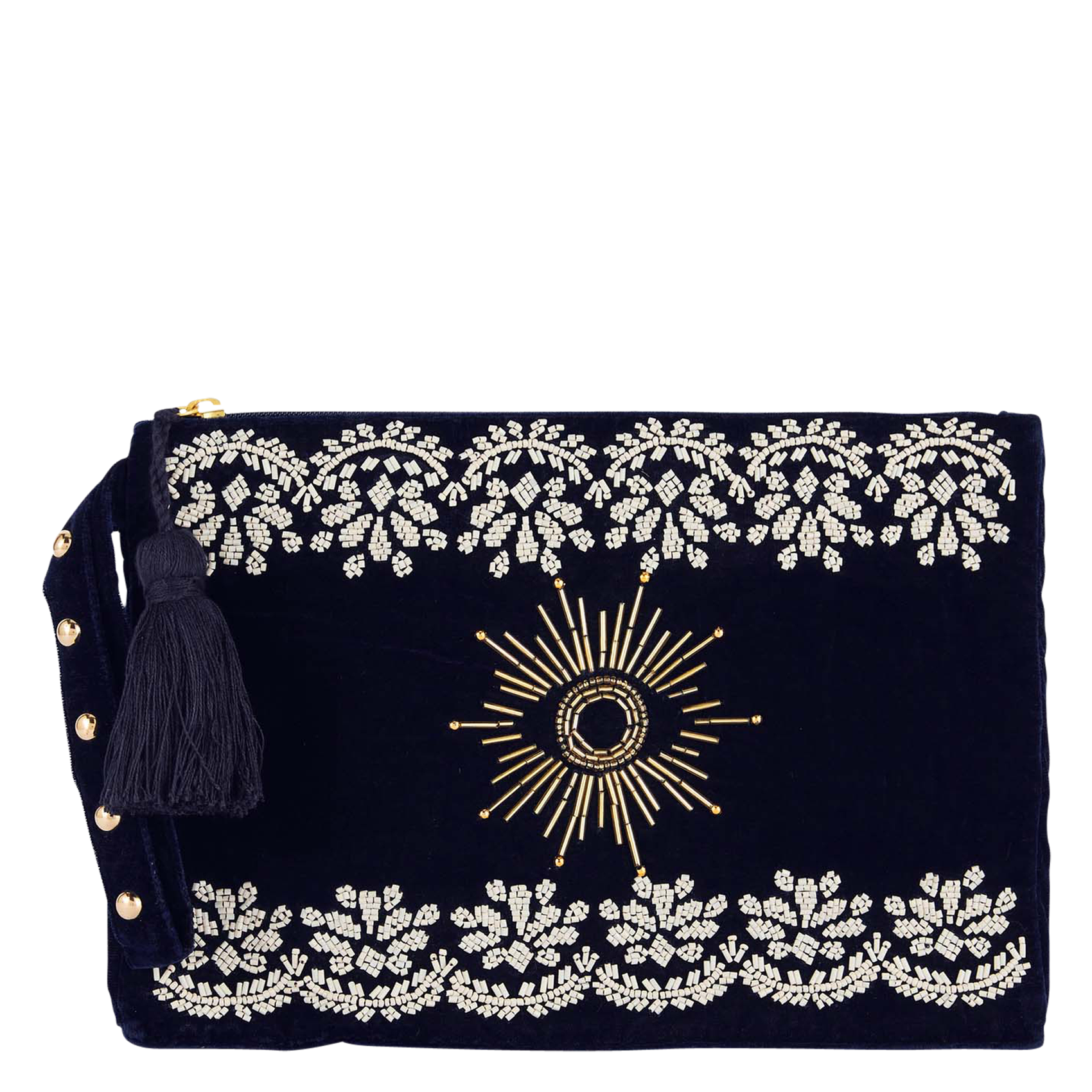 Embroidered clutch bag WILD Blue