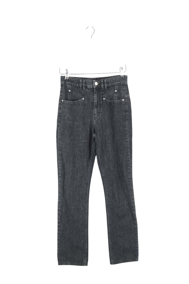 Cotton straight jeans ISABEL MARANT - Seconde Main Black