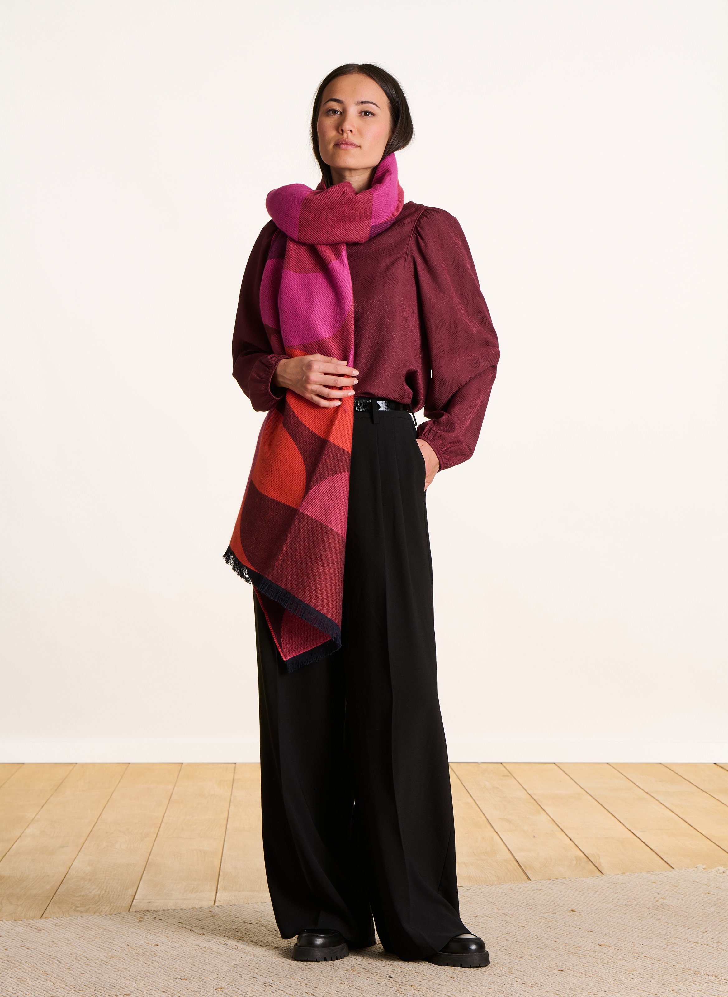 Organic cotton scarf LA FEE MARABOUTEE Red