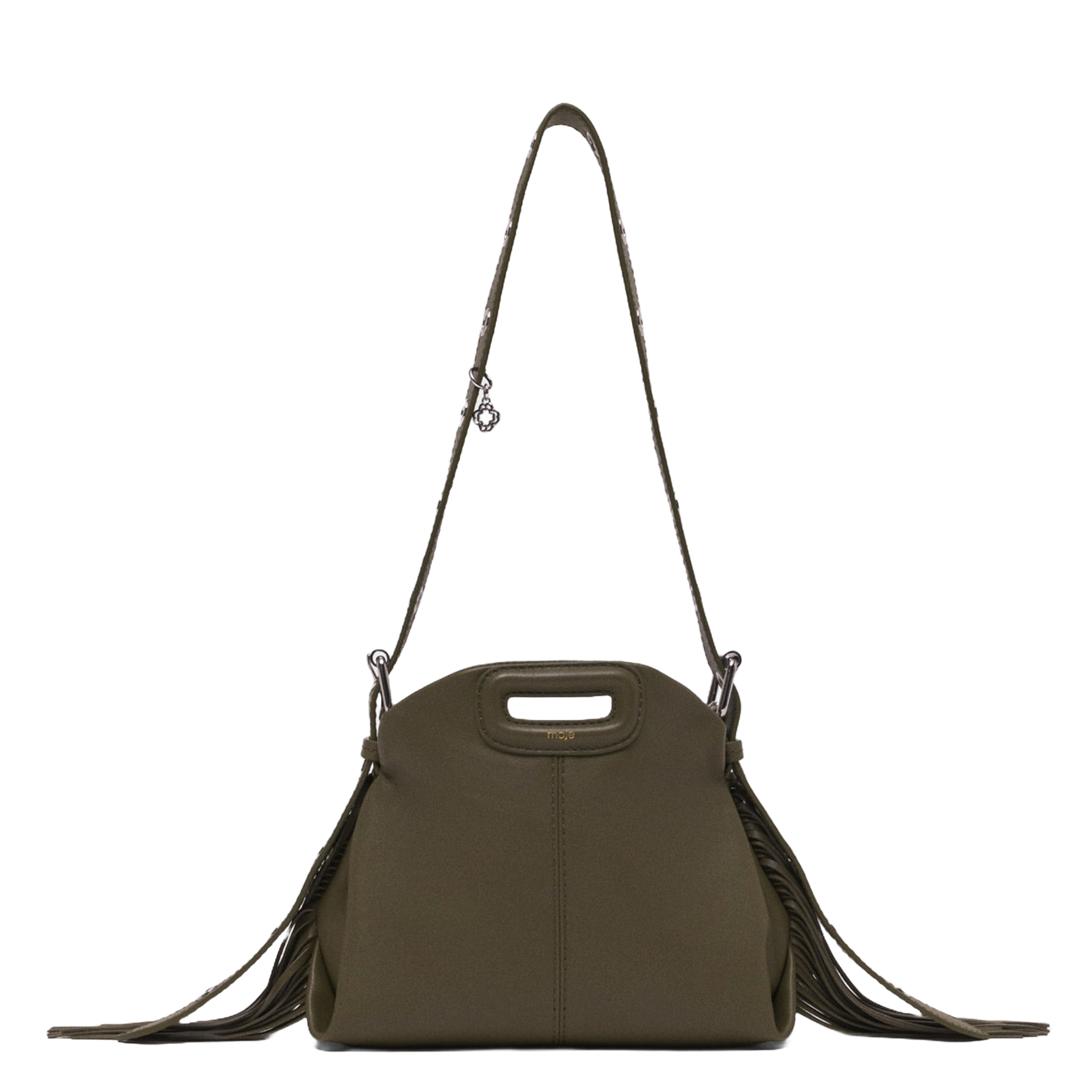 Sac bandoulière en cuir lisse MAJE