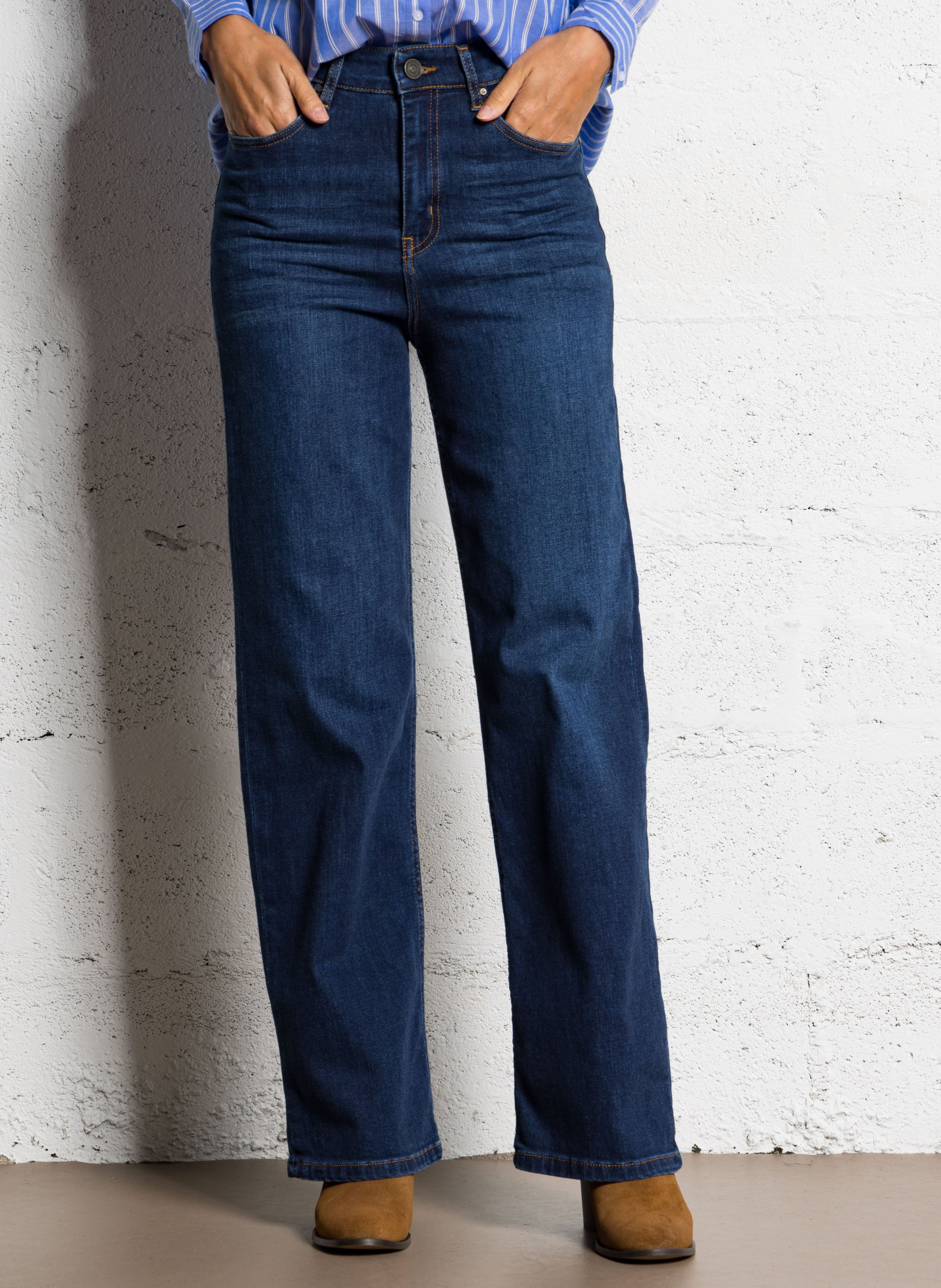 Jean droit en coton mélangé SUD EXPRESS Bleu