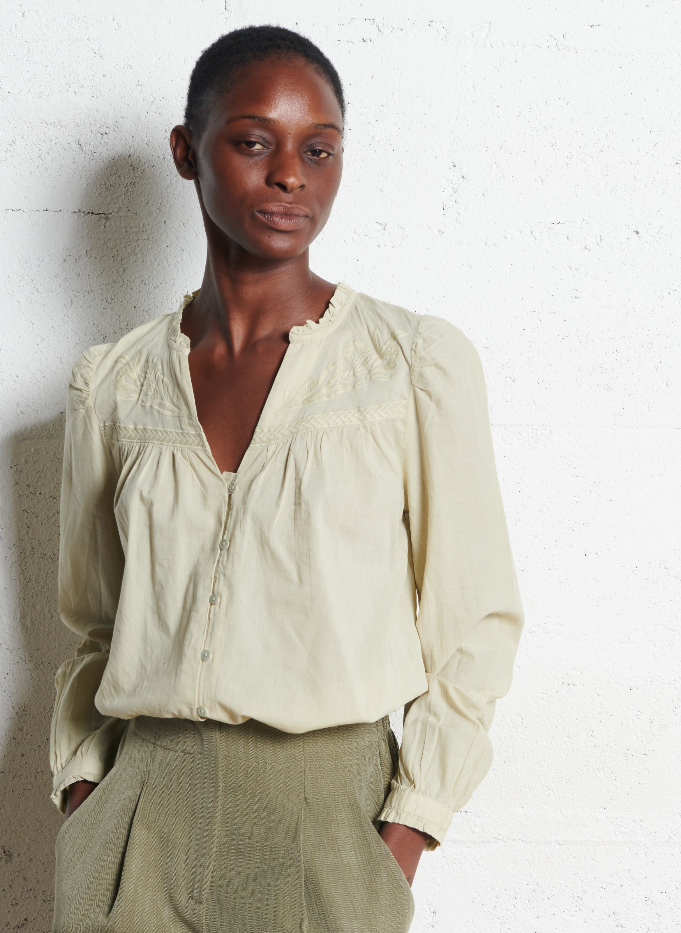 Chemise col V en coton LA PETITE ETOILE