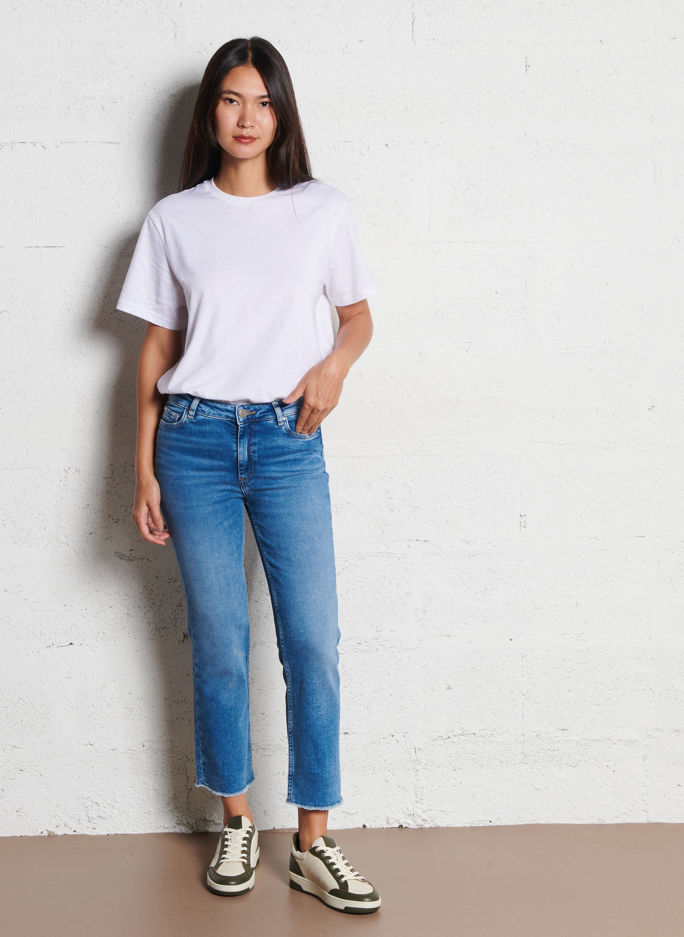 Baskets basses en cuir  MAISON 123 Kaki