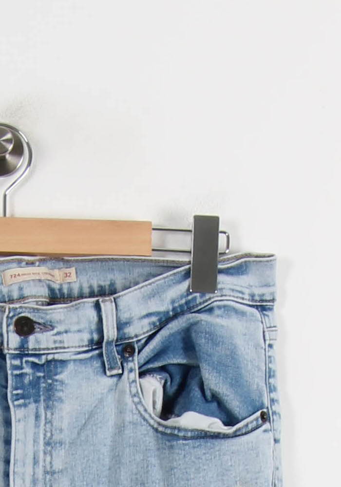 Cropped slim jeans with studs LEVI'S - Seconde main Blue