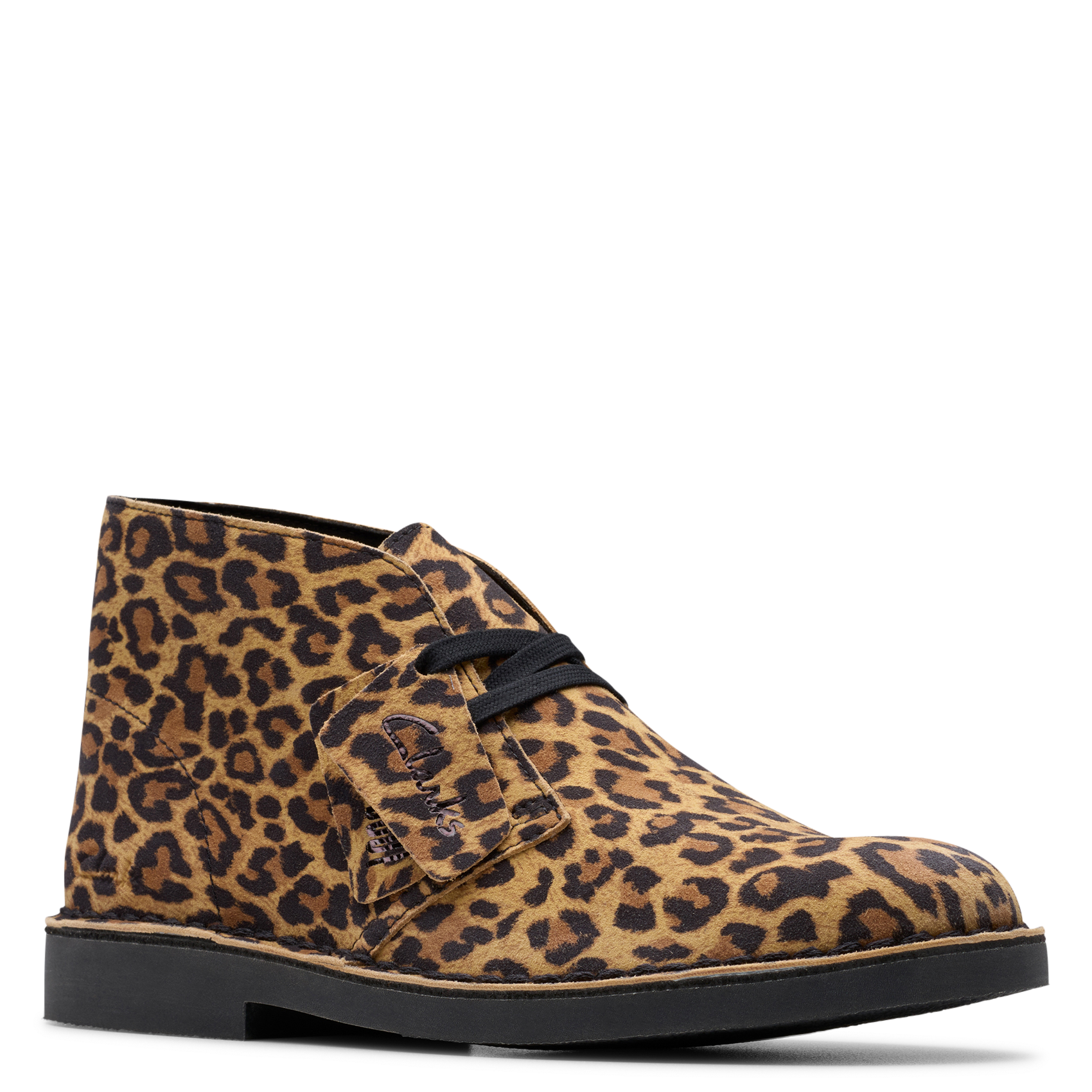 Effen leren enkellaarzen met textuur CLARKS Zwart