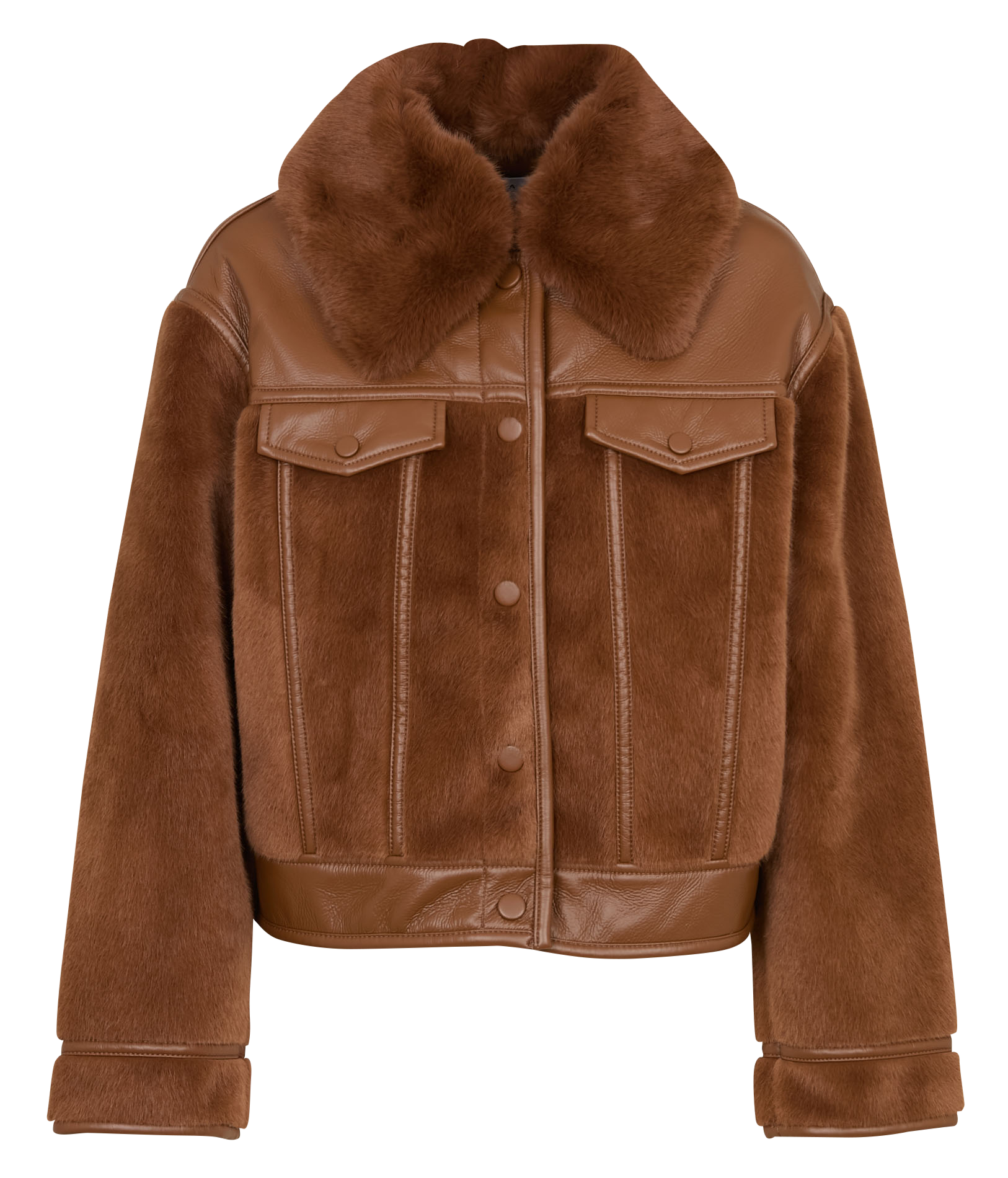 Short faux fur jacket ZAPA Brown