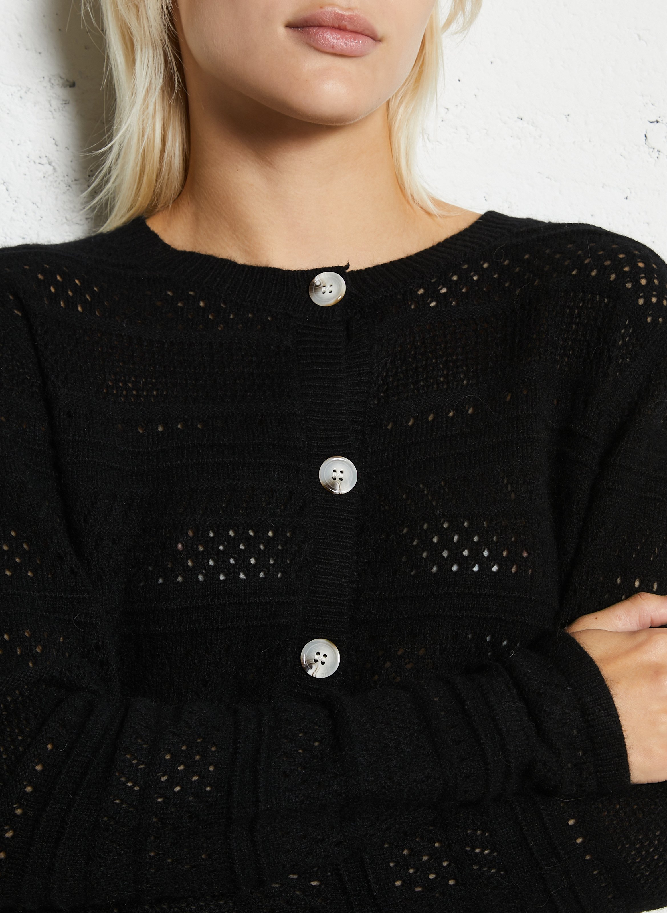 Gilet col rond  SEE U SOON Noir