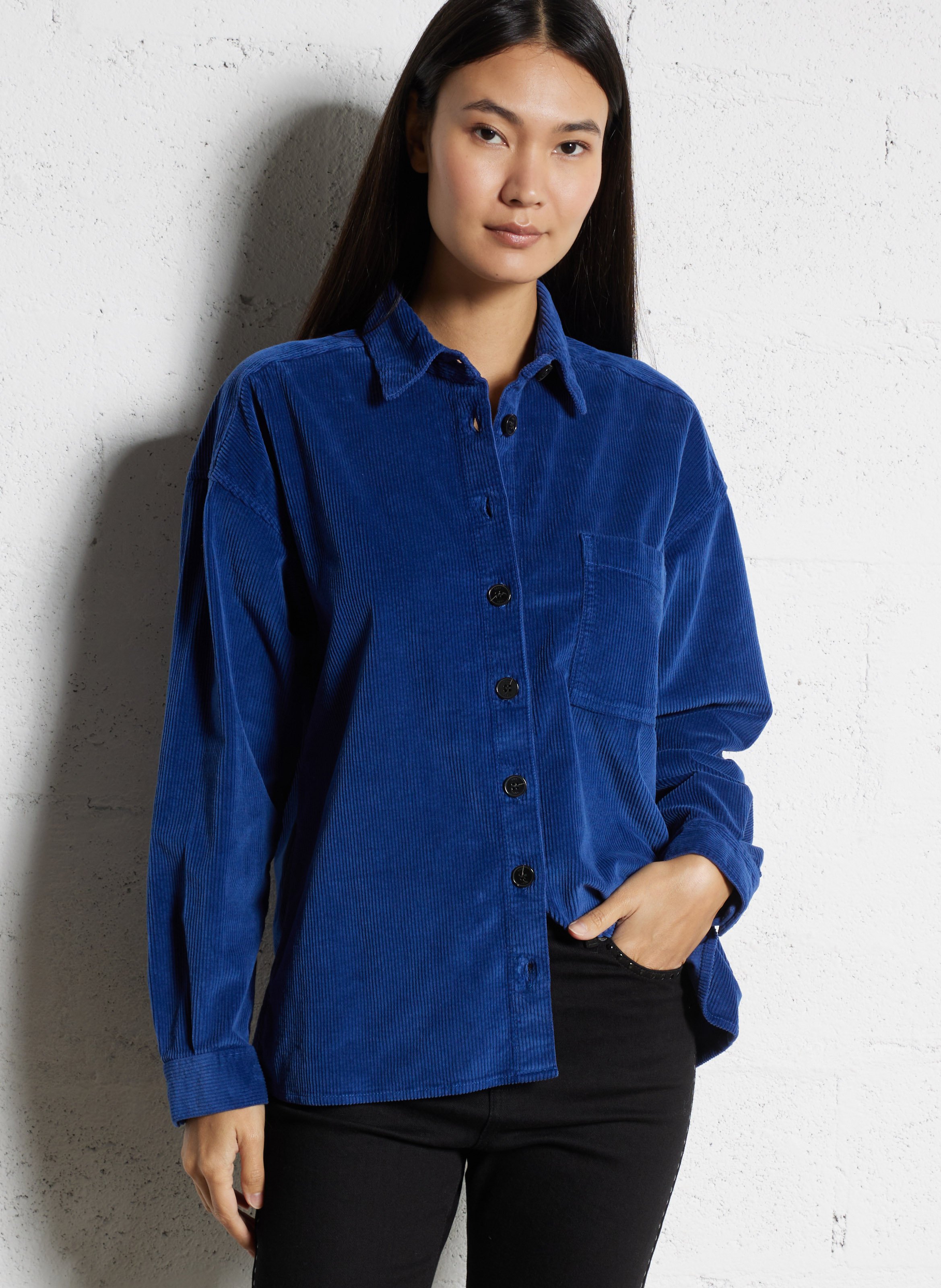 Straight corduroy shirt IKKS Blue