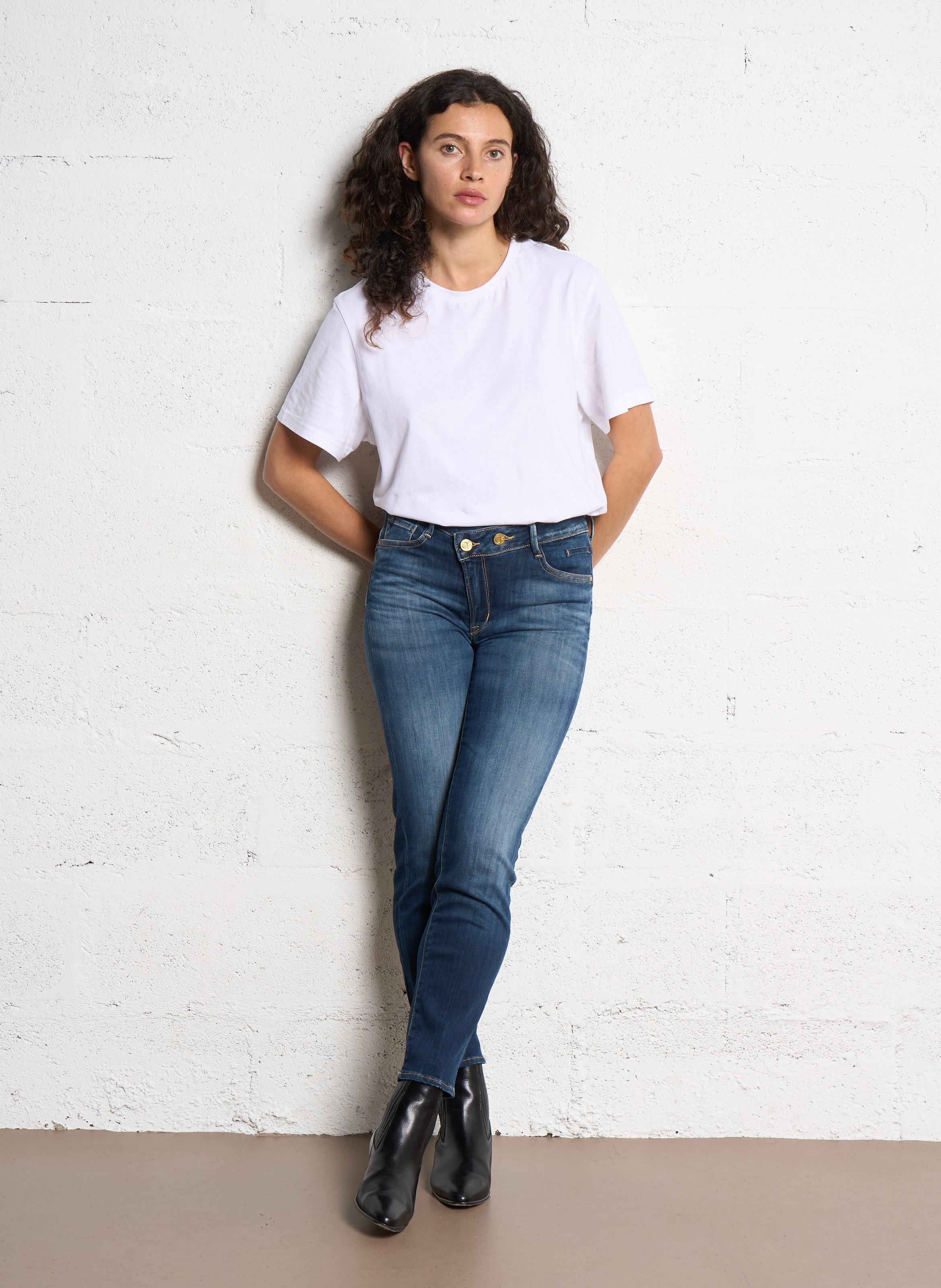 Jean slim en coton mélangé LE TEMPS DES CERISES Bleu