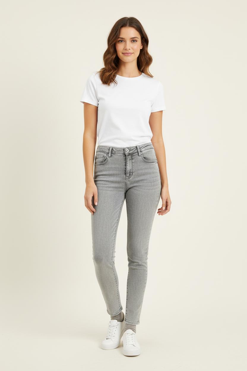 Cropped slim jeans with studs LEVI'S - Seconde main Grey