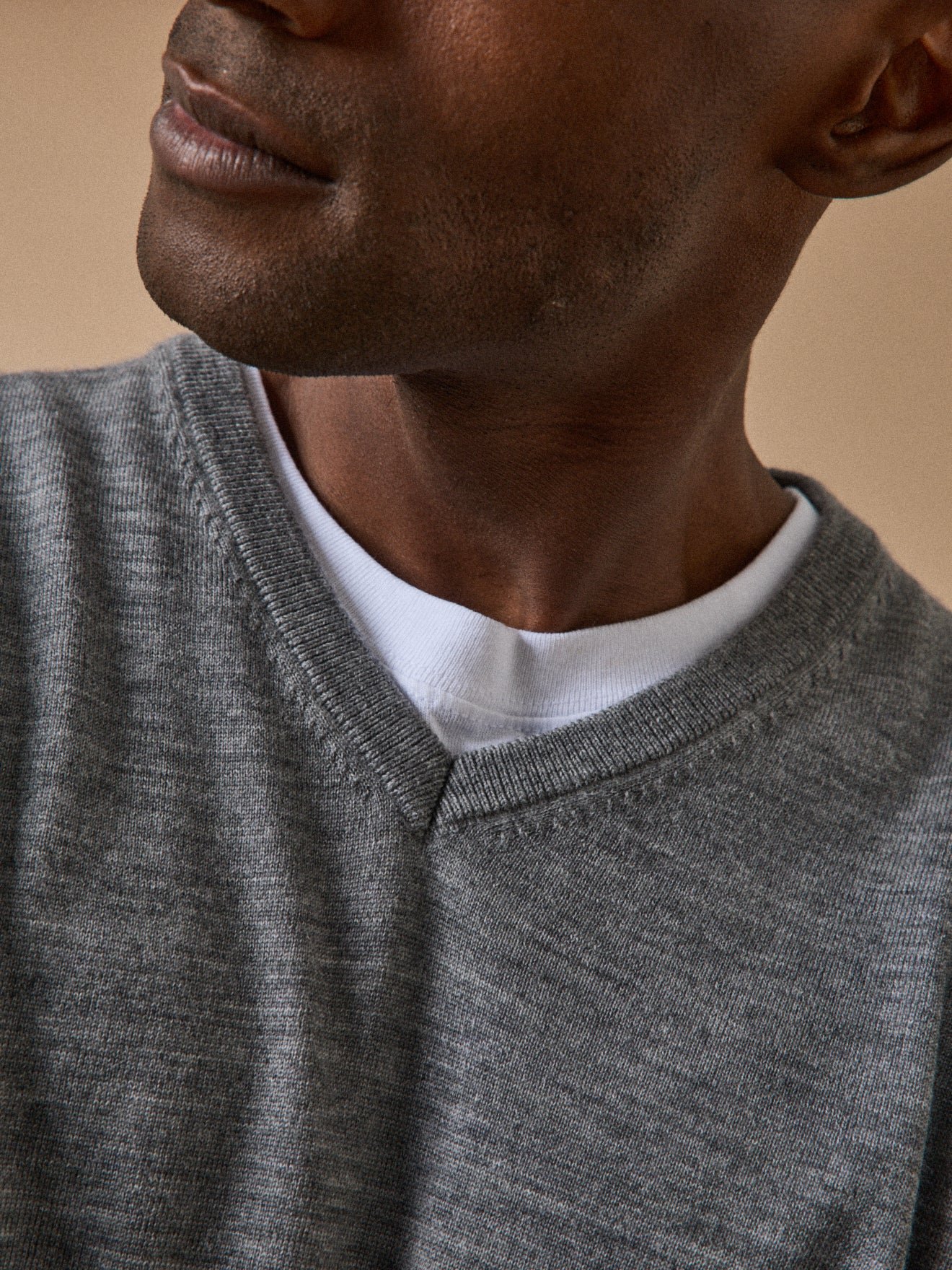 Fine merino wool V-neck sweater CYRILLUS Grey