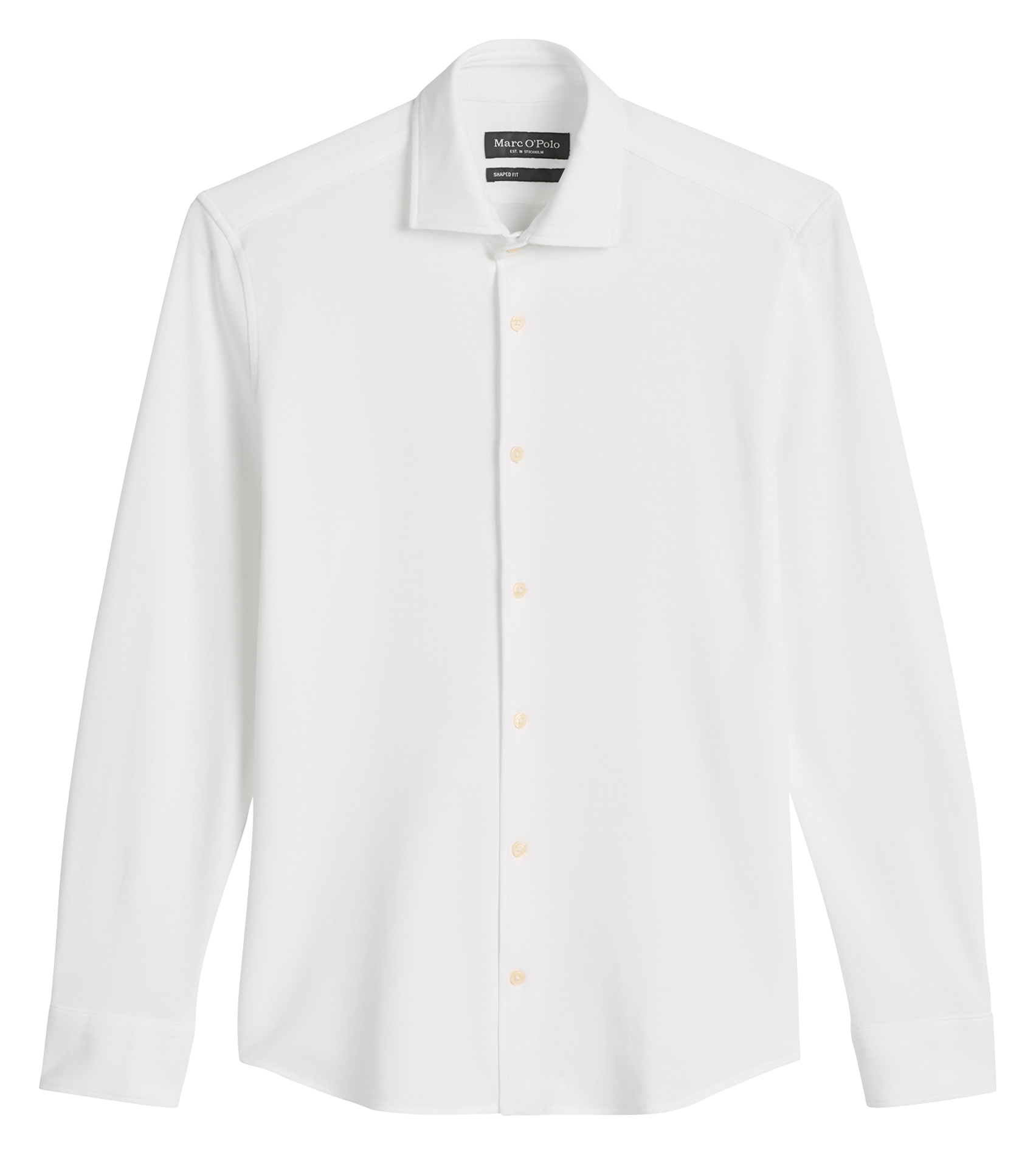 Chemise col classique manches contrastantes en coton MARC O'POLO White