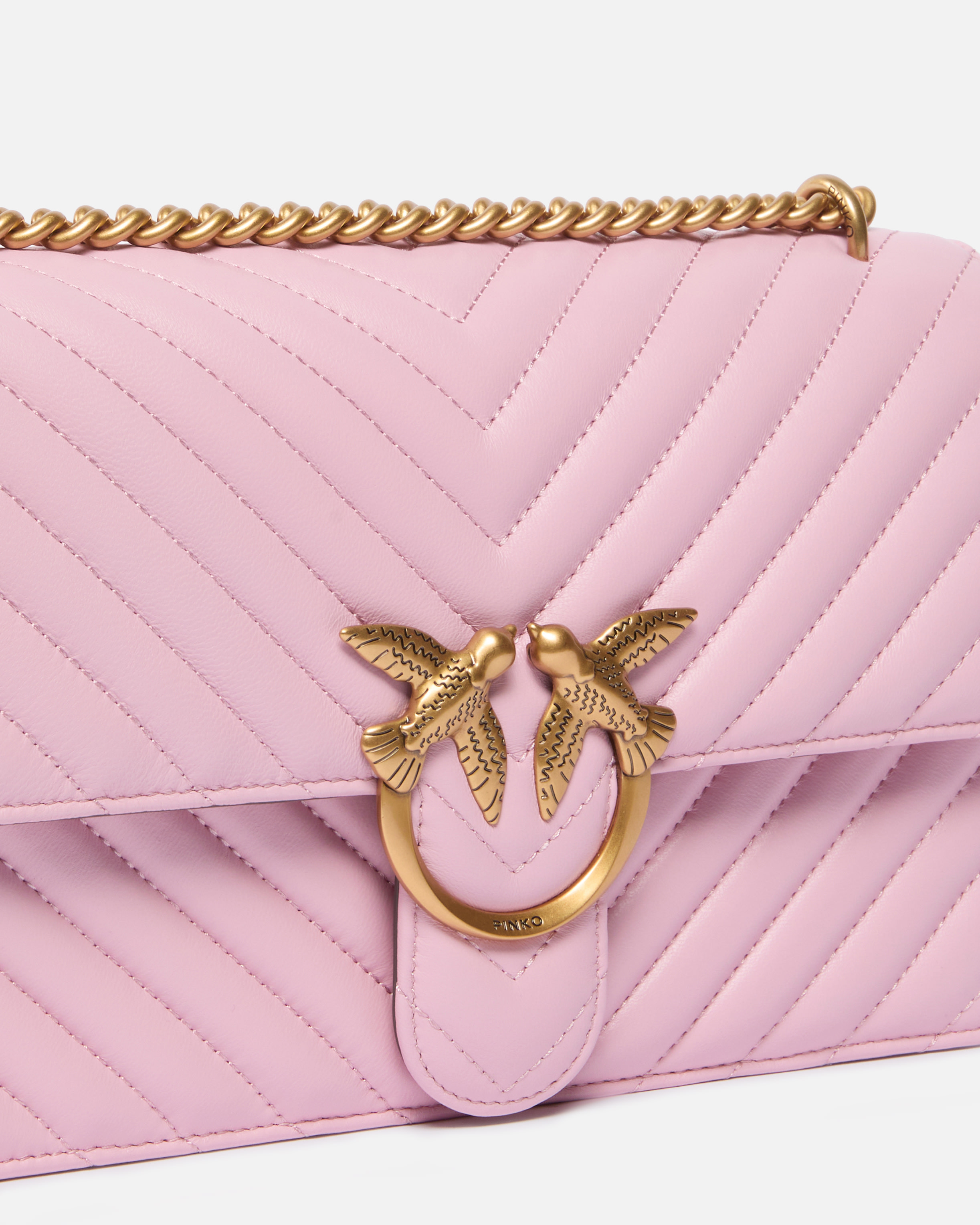 Sac bandoulière moyen love bag one chevron PINKO Rose