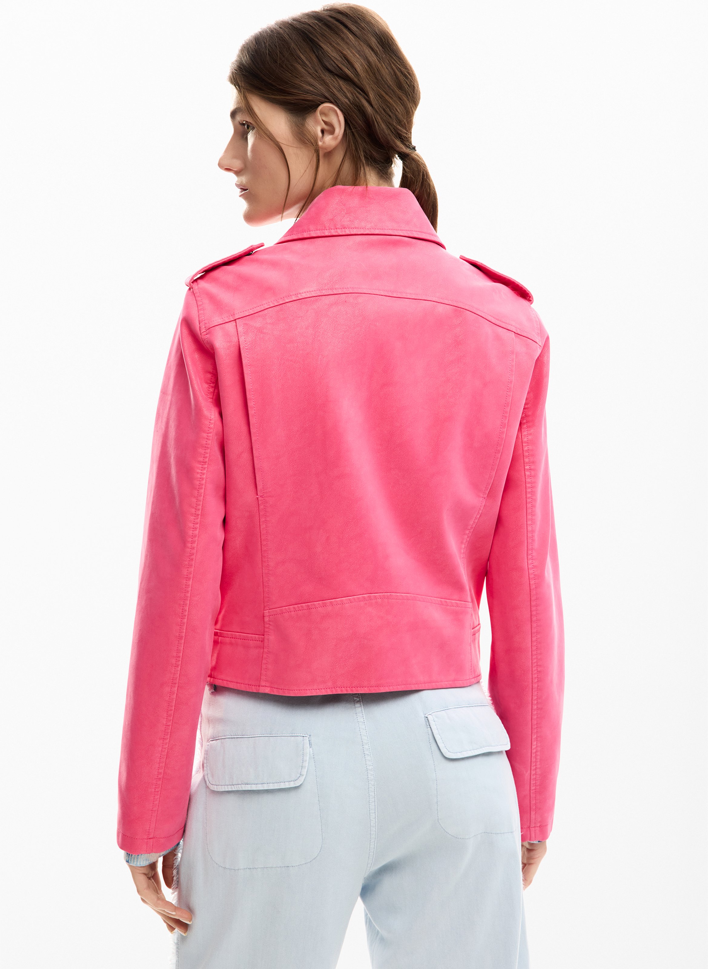 Veste effet daim col classique DESIGUAL Rouge