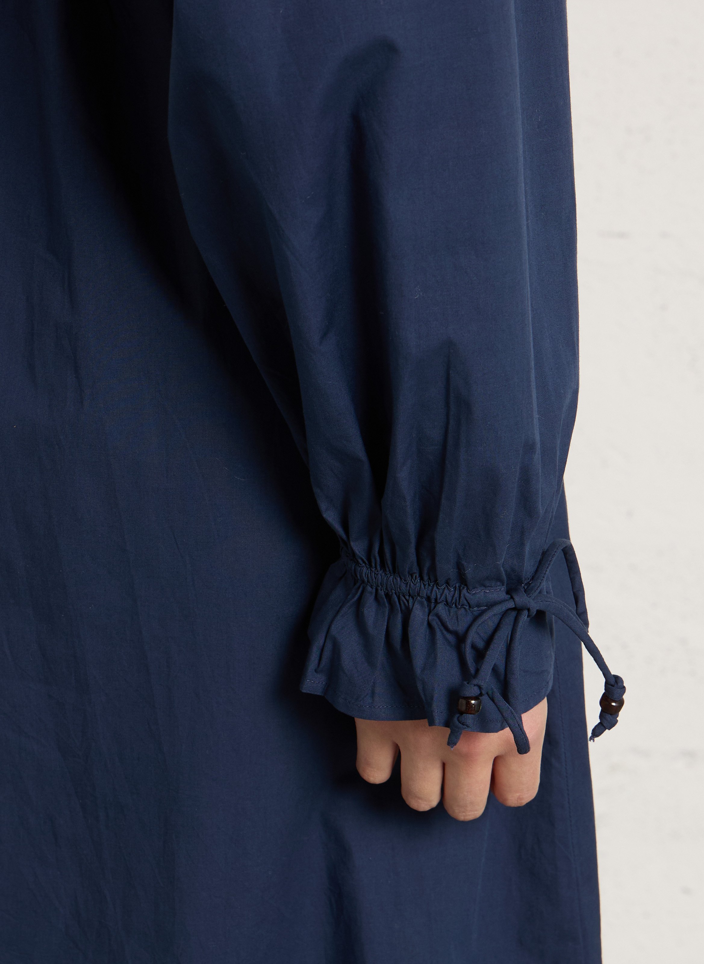 Abito lungo scollo a V in cotone bio FABIENNE CHAPOT Blu