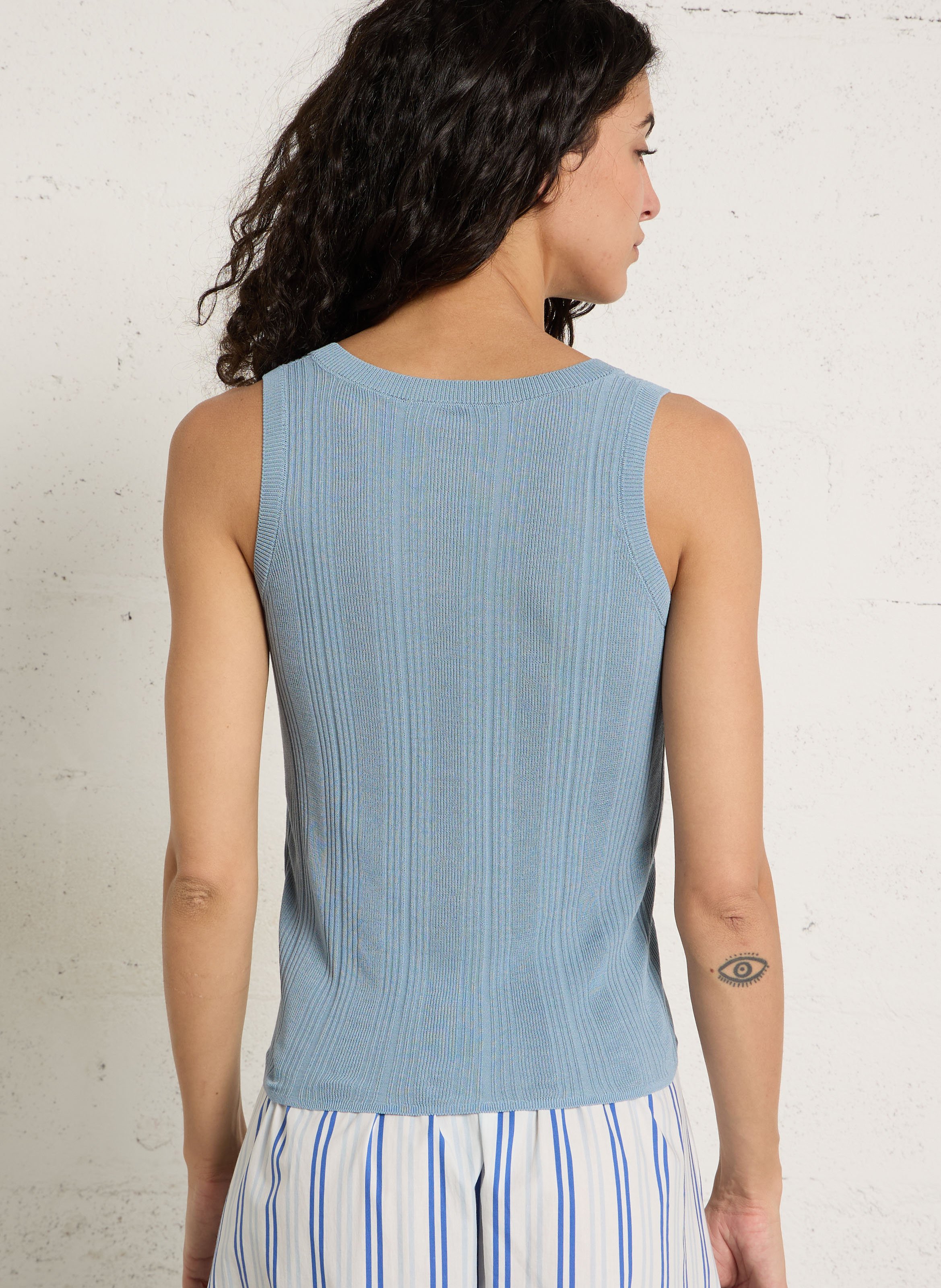 Fitted knit tank top MAX MARA WEEK END Blue