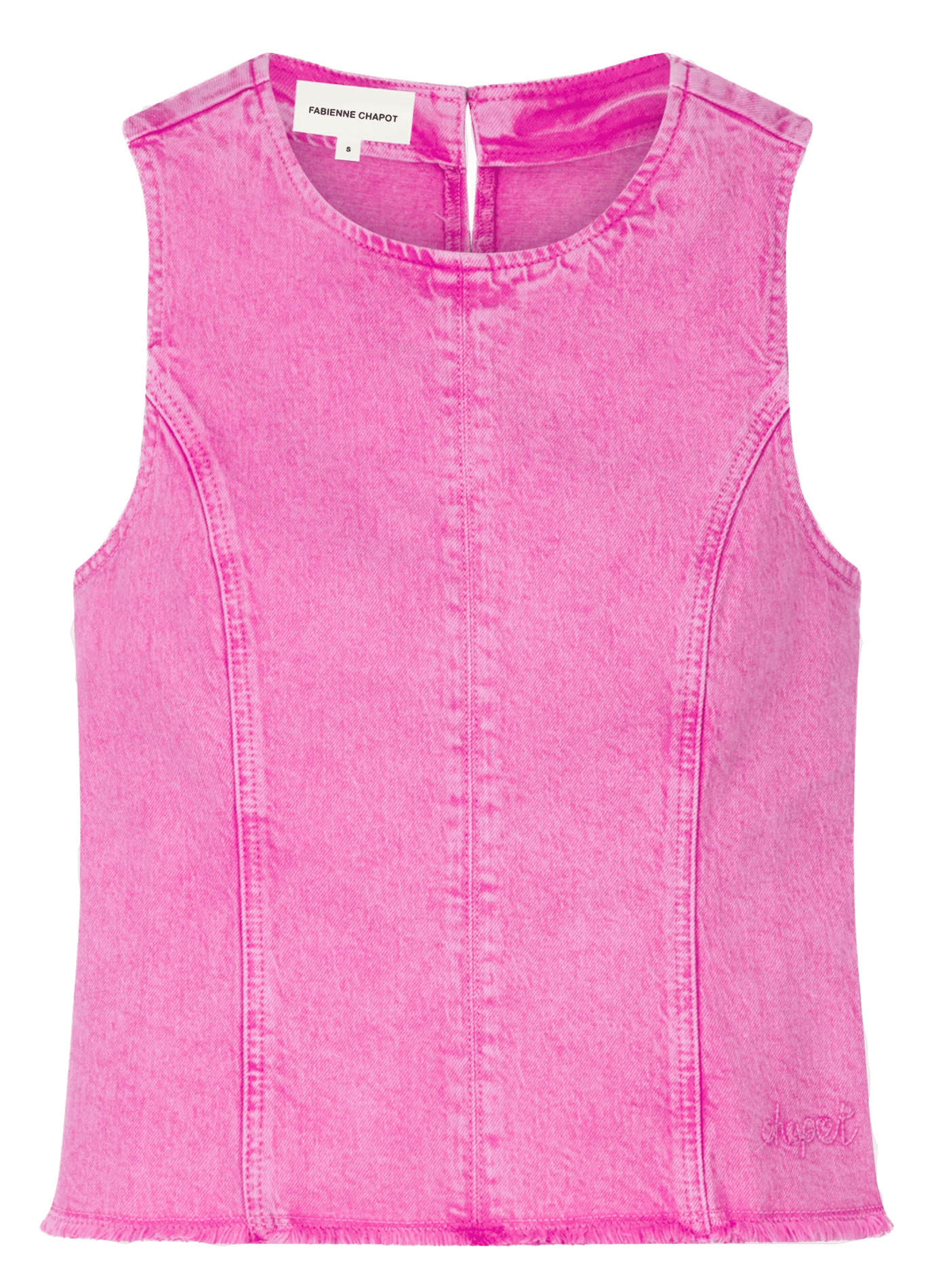Straight denim top in blended organic cotton FABIENNE CHAPOT Pink