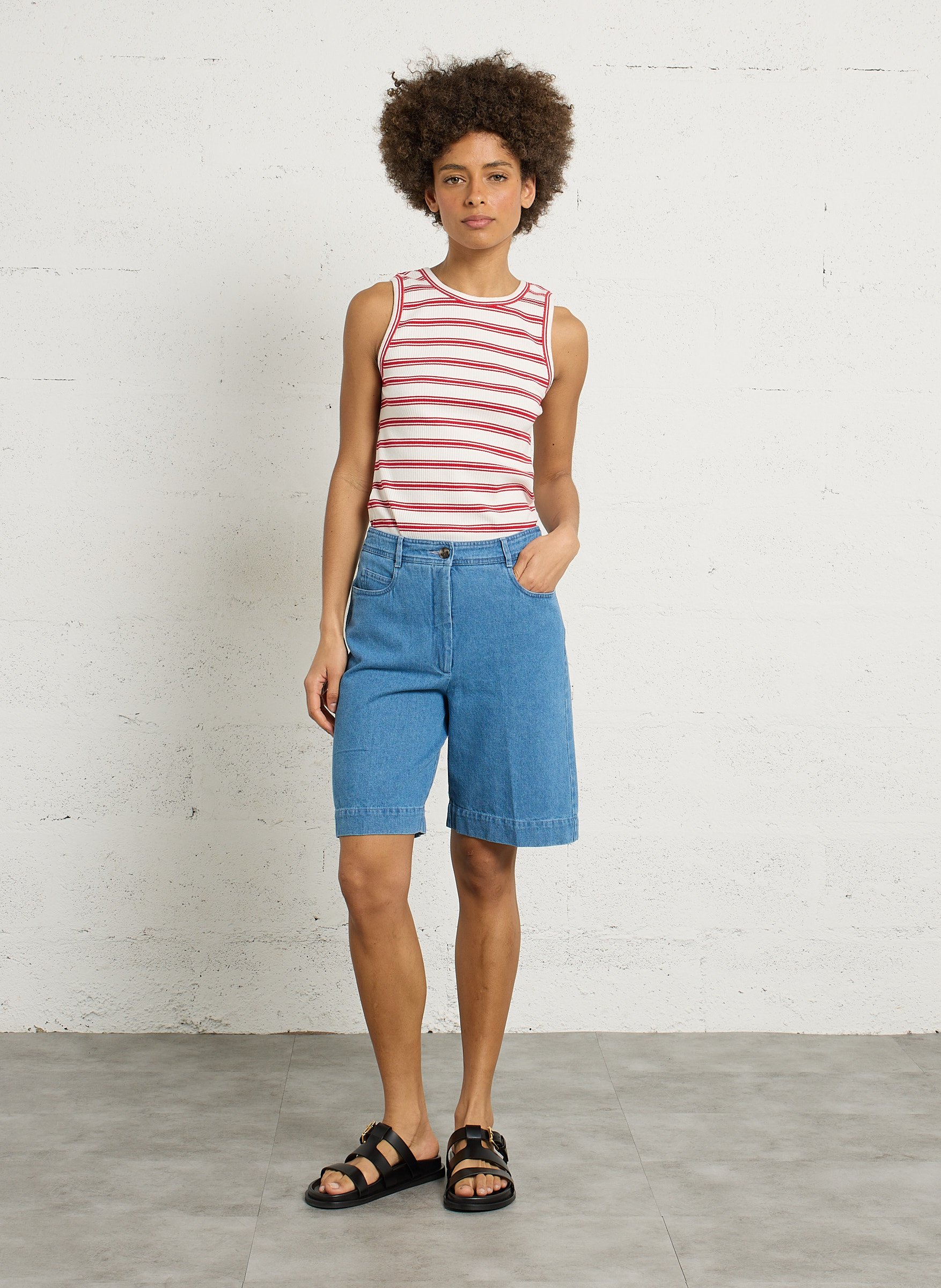 Rundhalsausschnitt-Tanktop mit Streifen HARTFORD Mehrfarbig