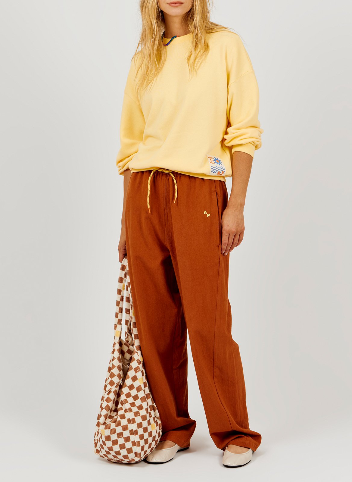 Elastische einfarbige Baumwollhose A.P Braun