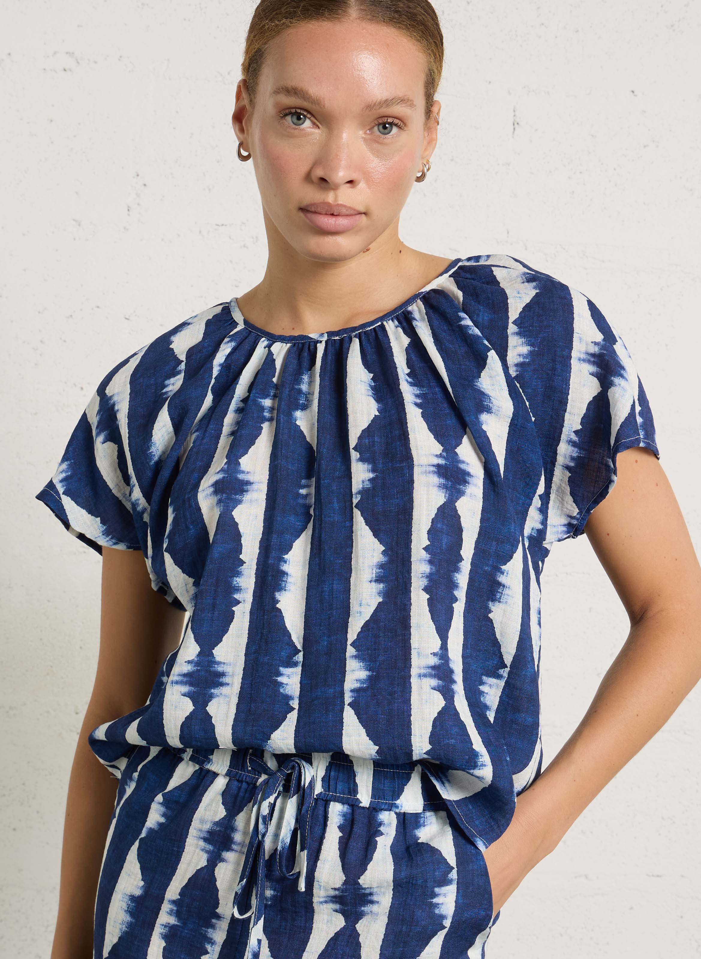 Oversized cotton top THE KORNER Blue