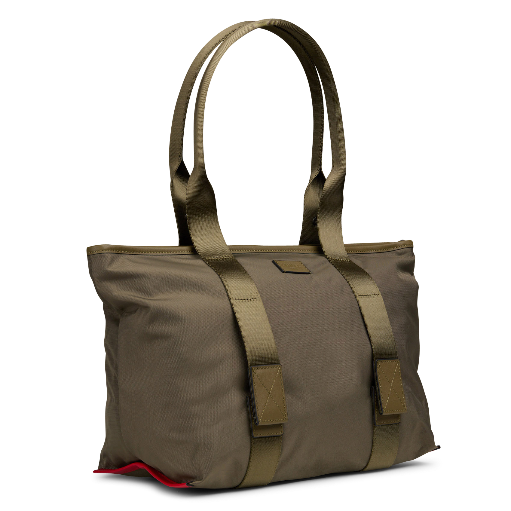 Sac zippé porté épaule uni LANCEL Kaki