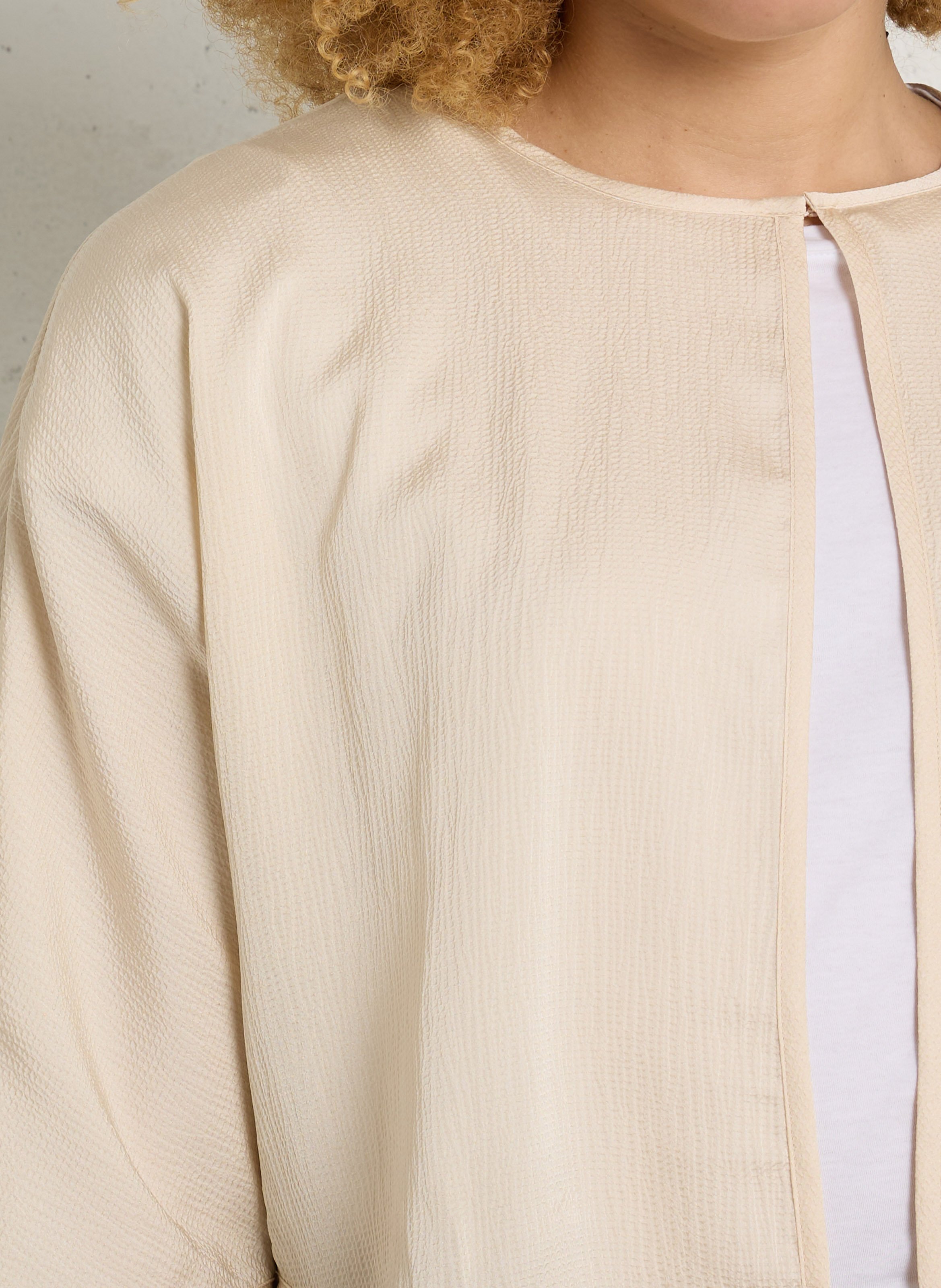 Top court col rond  MAISON 123 Beige