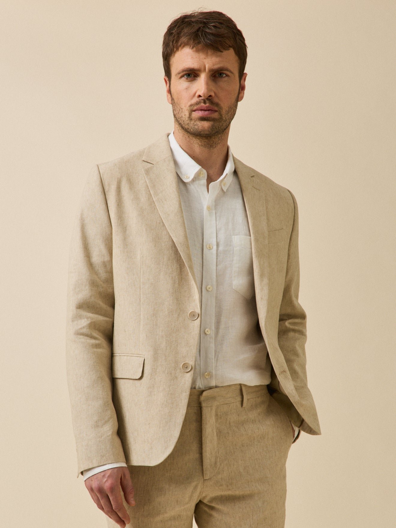 Veste de costume  lin mélangé CYRILLUS Beige