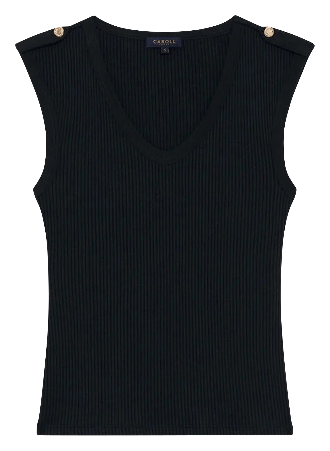 Top col V  CAROLL Noir