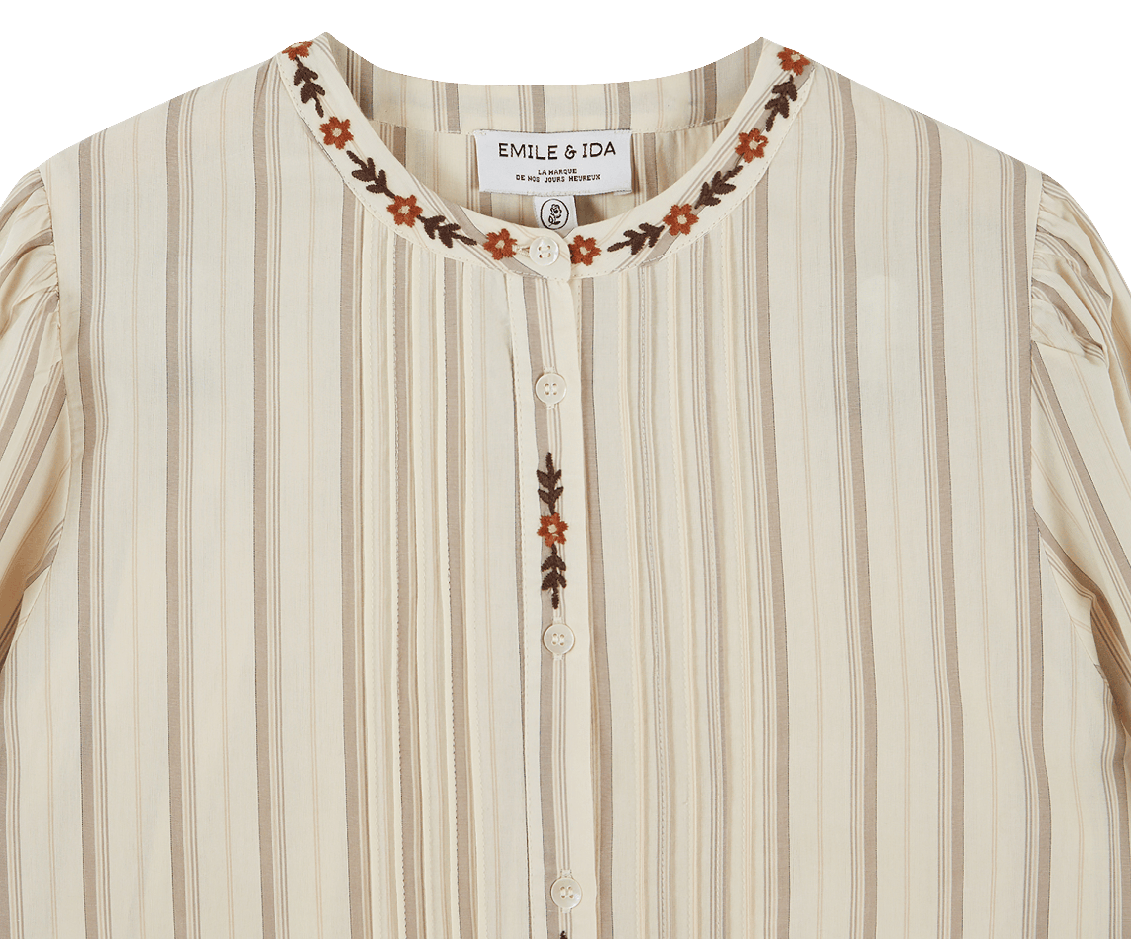 Blouse col rond en coton EMILE ET IDA Beige