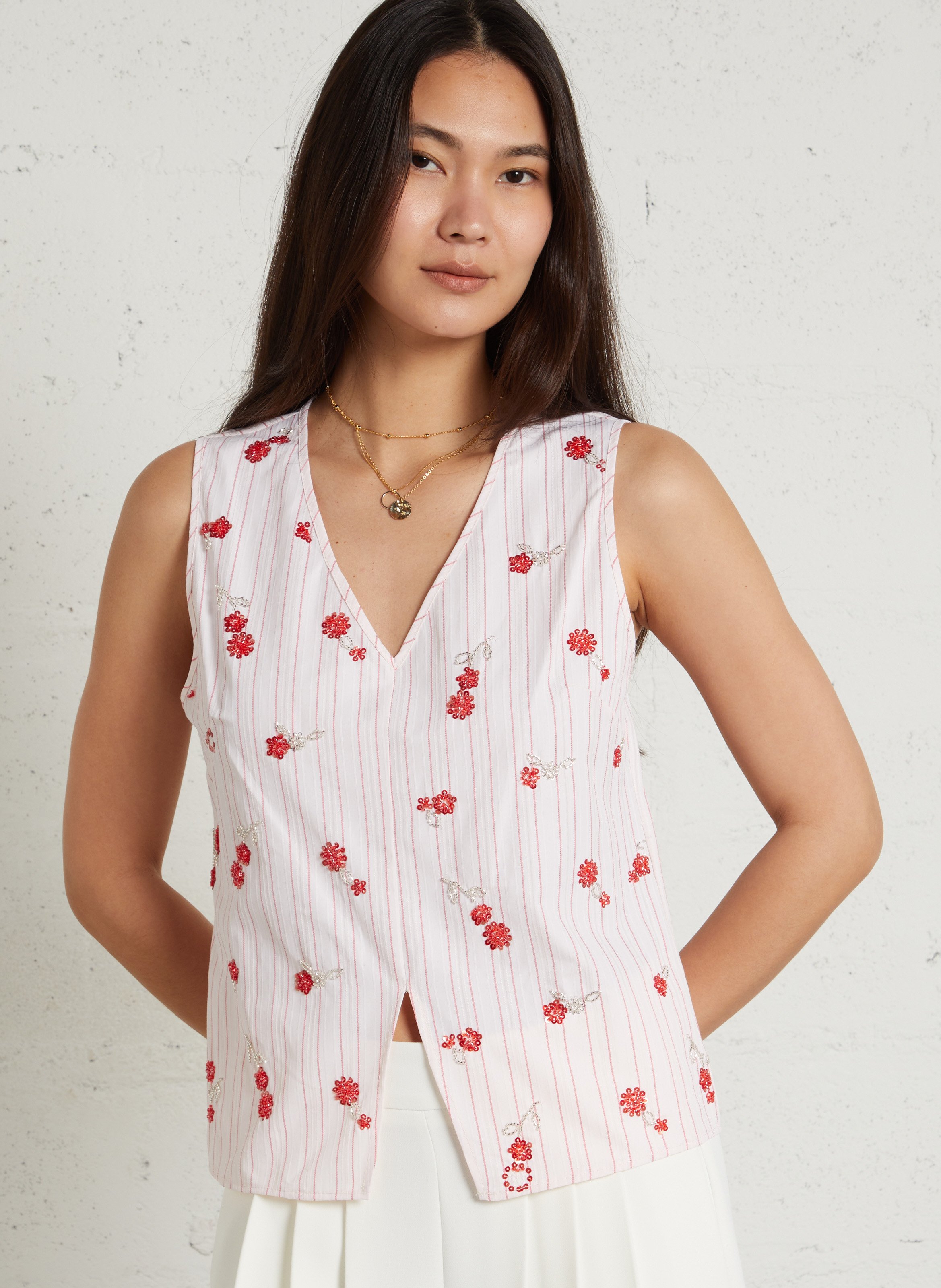 Striped 3-in-1 shirt with embroidery IMPERIAL Pink