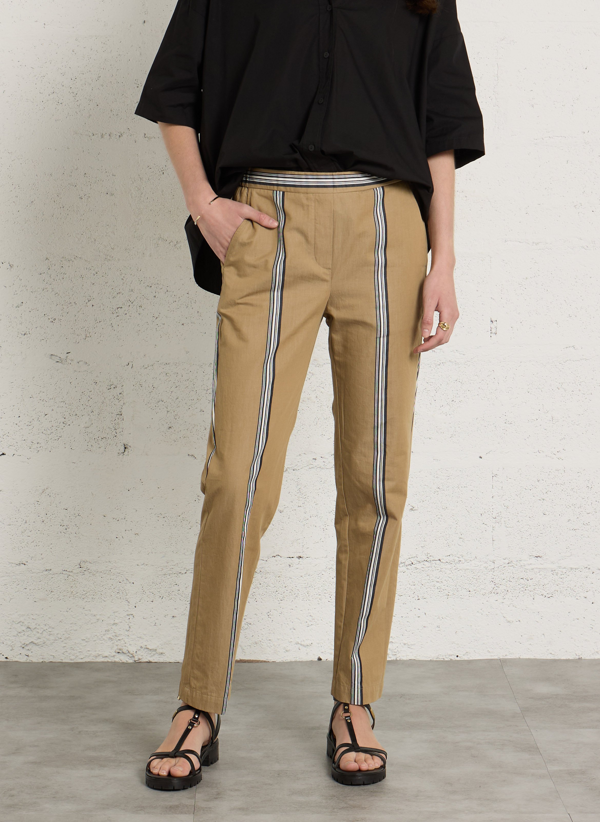 Pantalon carotte en coton DIEGA Multicolore