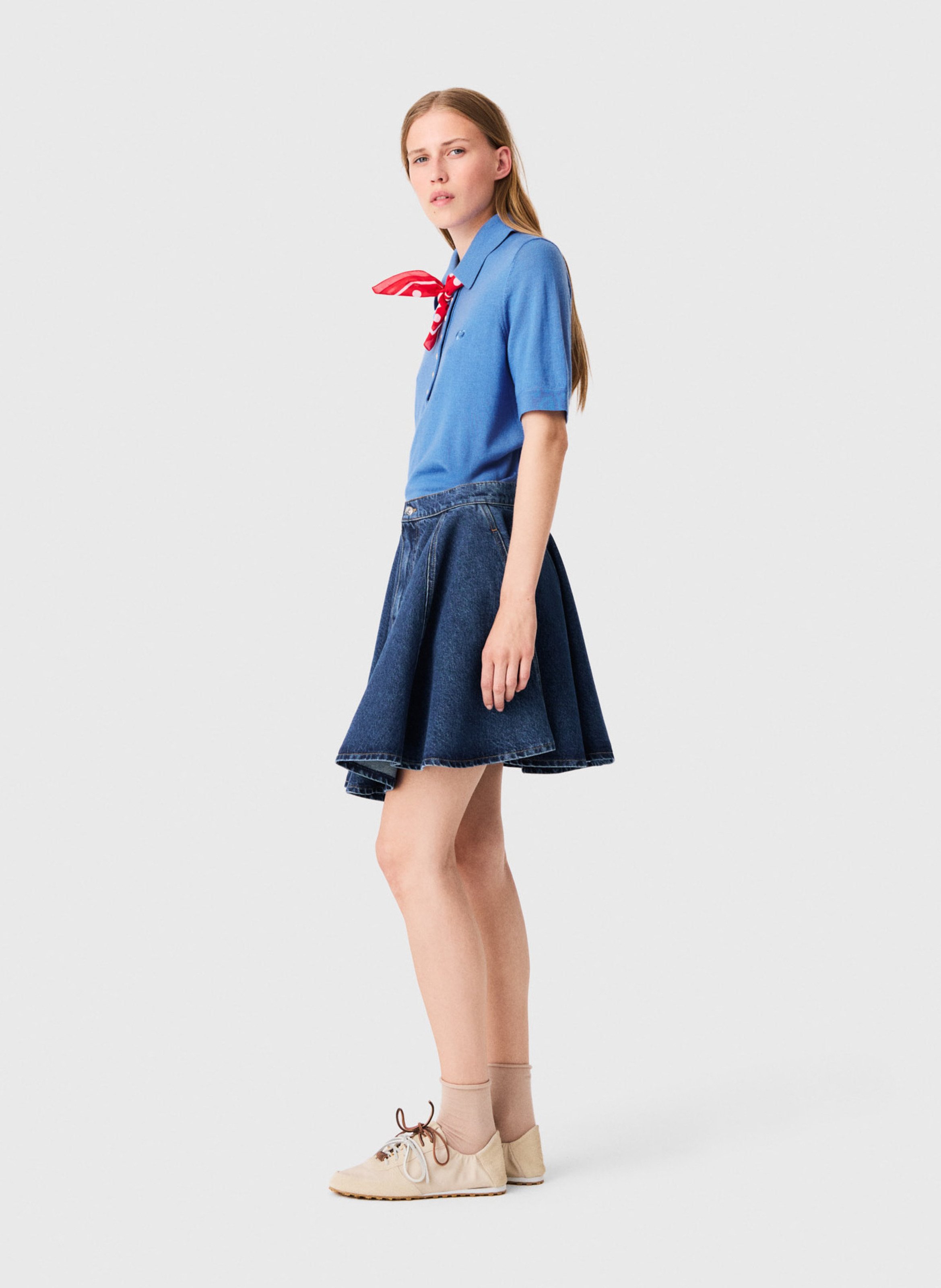 Mini jupe en coton MAJE Bleu