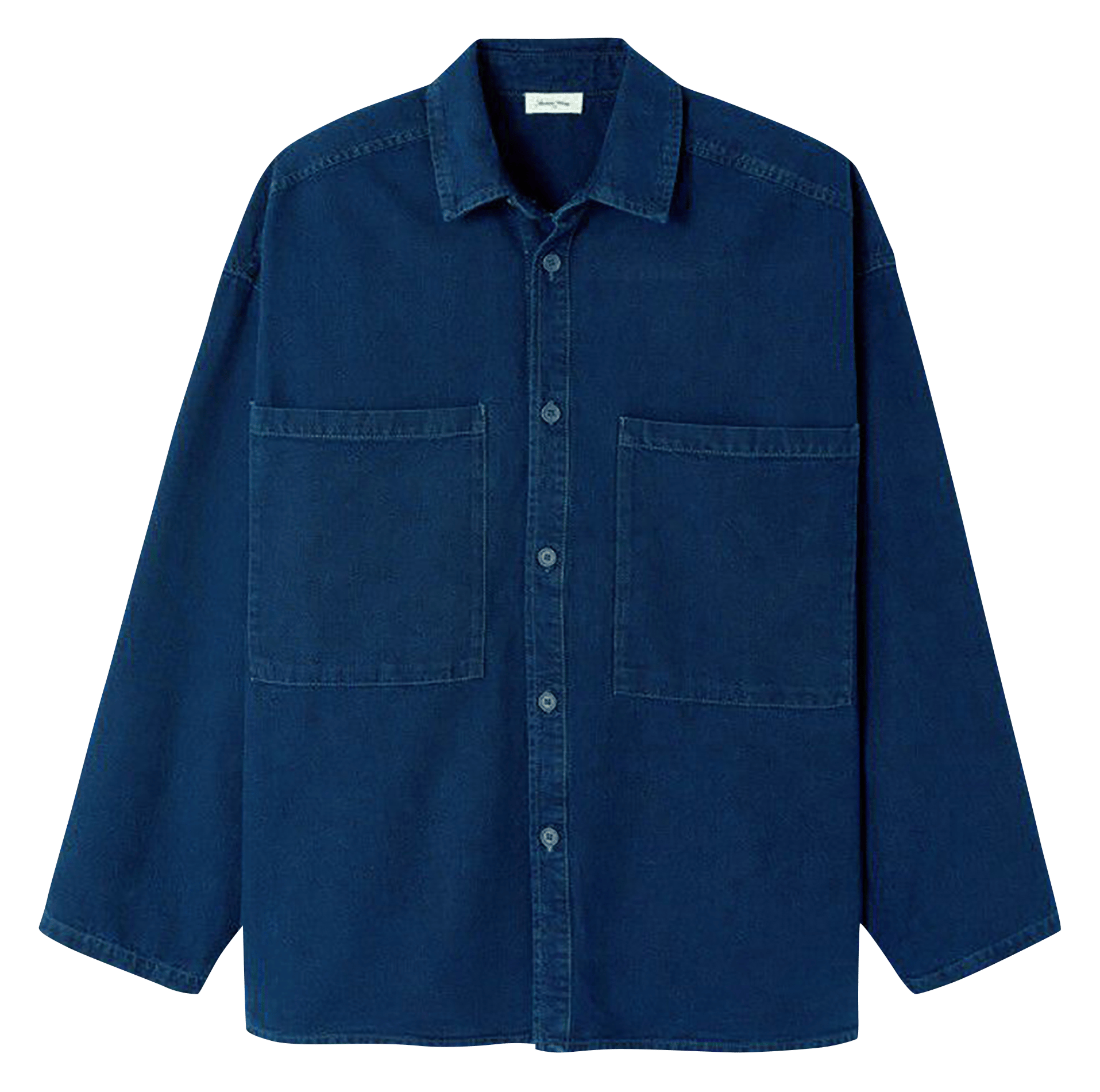 Loose-fit cotton-blend shirt with classic collar AMERICAN VINTAGE Blue