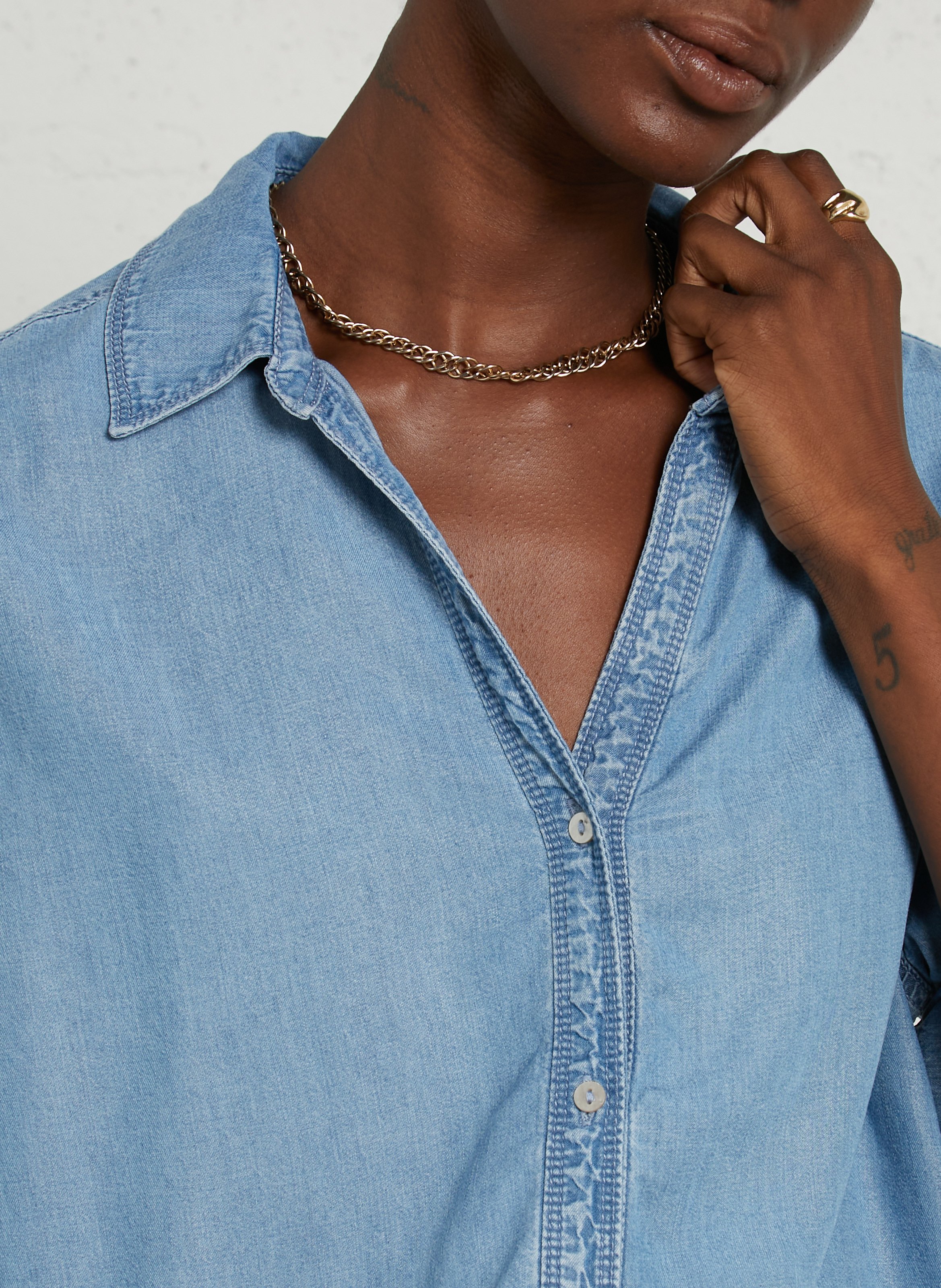Straight-fit blouse met klassieke kraag SUD EXPRESS Blauw