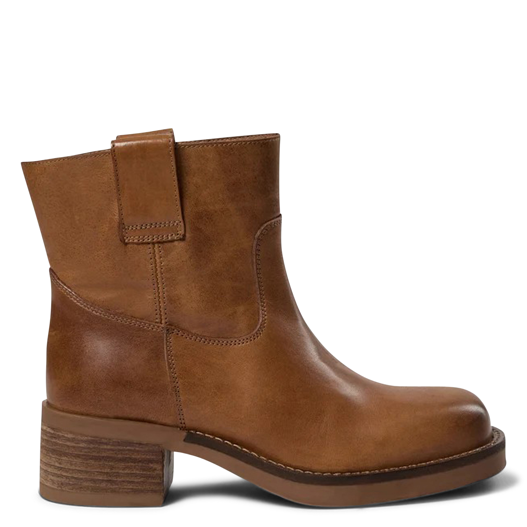 Bottines unies en cuir PAVEMENT Marron