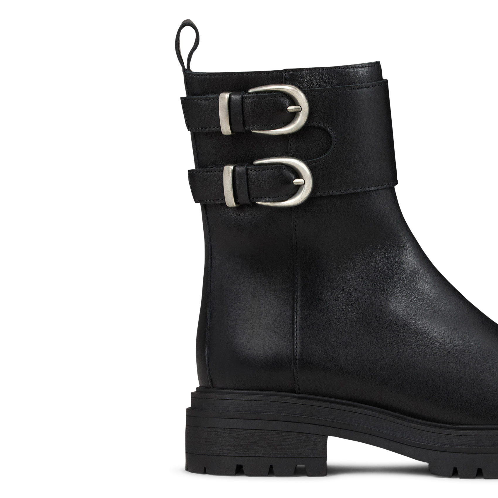 Bottines à boucles en cuir BA&SH Noir